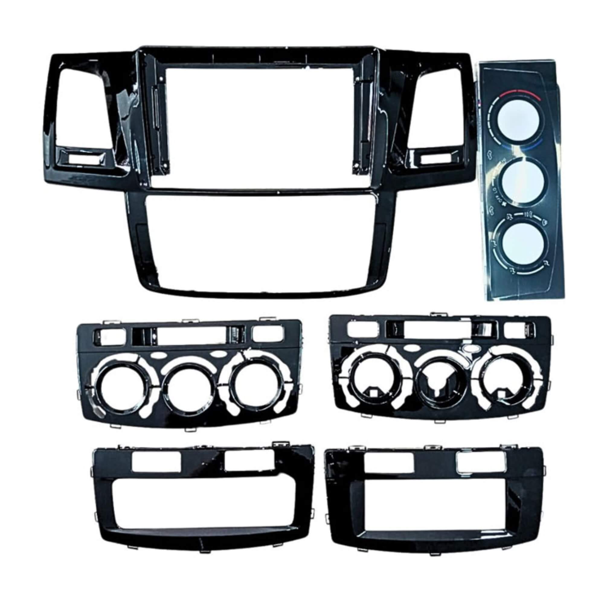 Moldura 9" Polegadas compatível com Hilux e SW4 2006 a 2015 cor Black Piano Expex - EPX9TO005