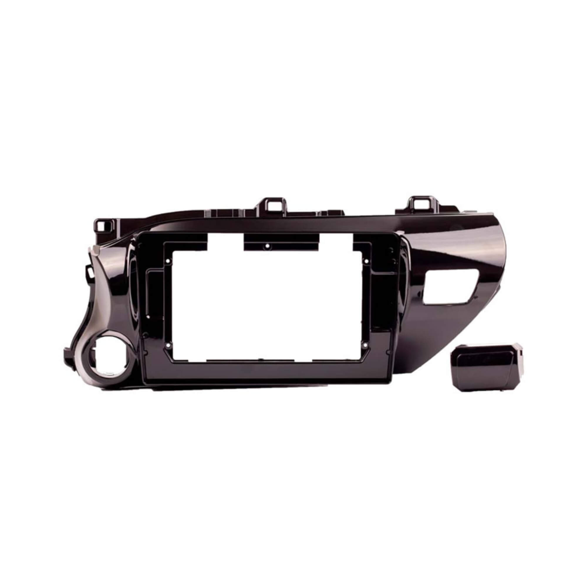 Moldura 10" Polegadas compatível com Hilux 2017 a 2021 cor Black Piano Expex - EPX10TO004