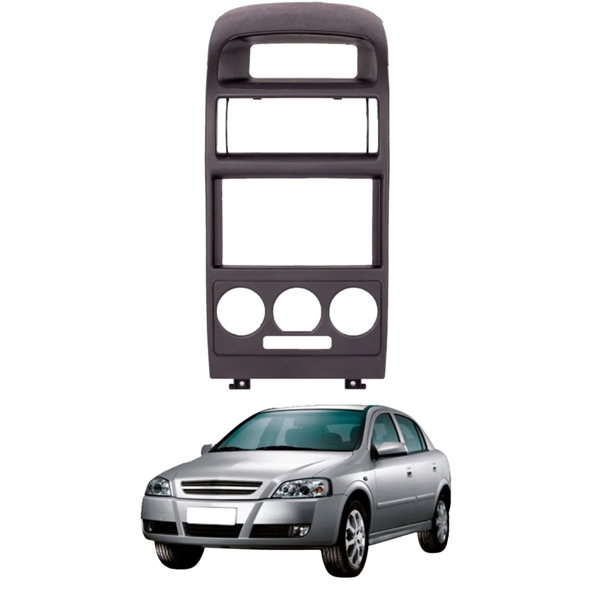 Moldura 1Din Astra 1998 a 2012 Ar Analógico cor Preto Expex - EPX 409