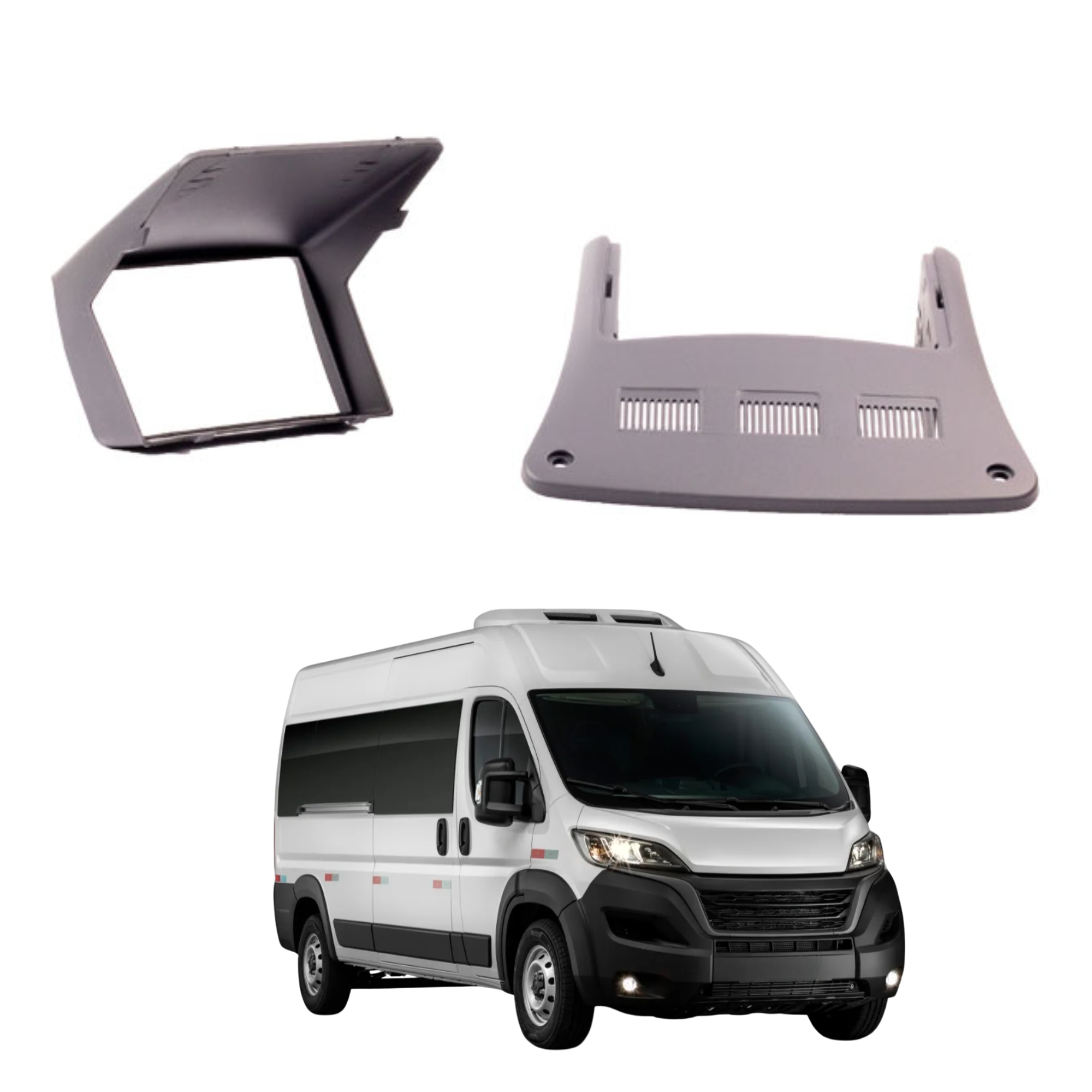 Moldura 2Din Ducato 06/17 Boxer 06/16 Jumper 10/20 Cinza Padrão JP/CH Expex - EPX 339