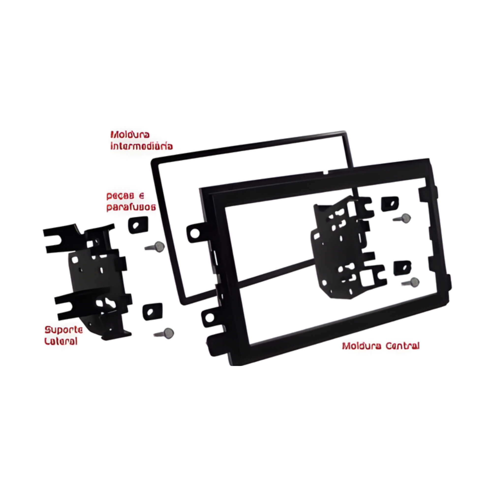 Moldura 2 Din Preta Fusion 2006/09 Edge 2008/11 Mustang 2004/08 JP/CH Expex - EPX 364