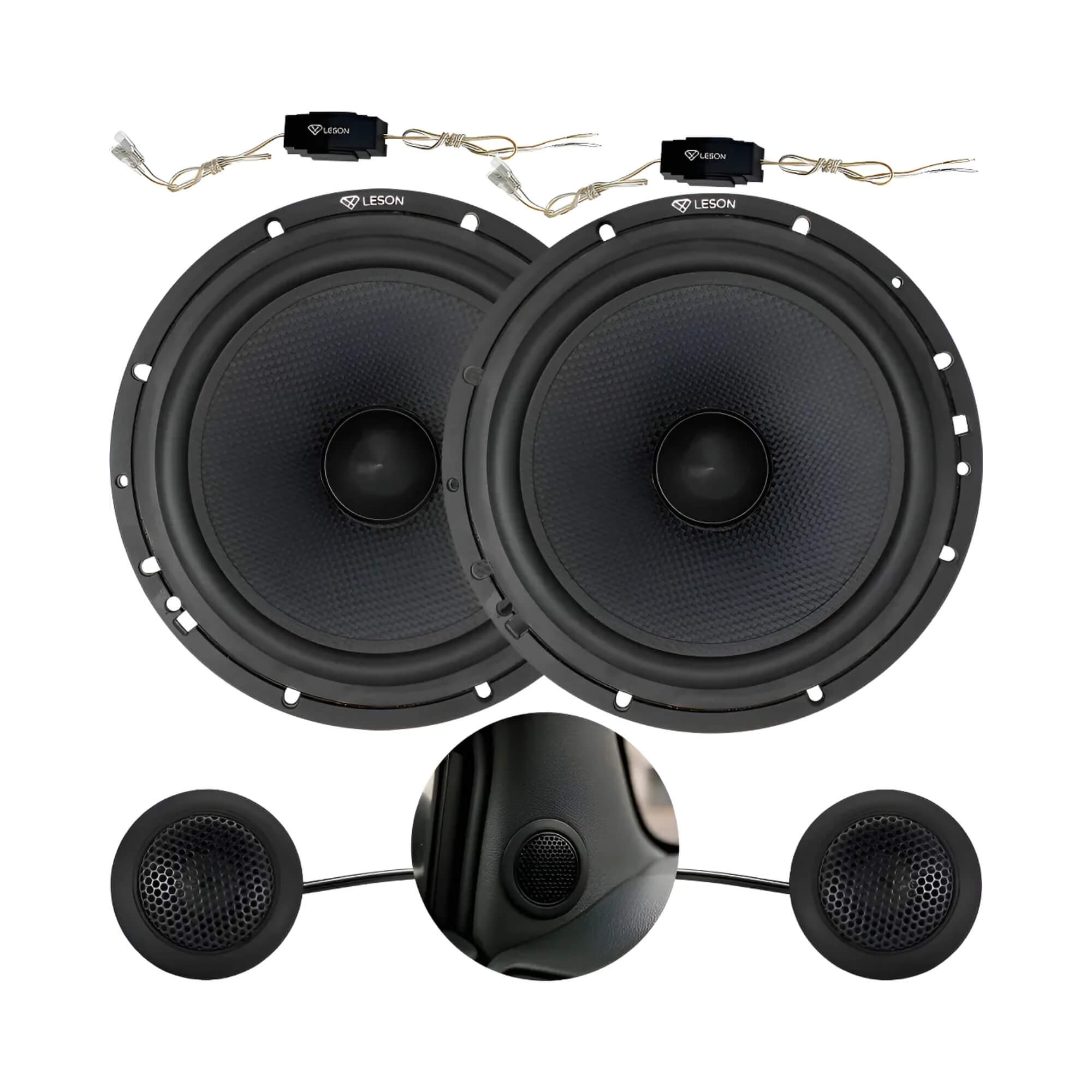COMP Kit Multimídia MP5 7" H-Tech + Kit Duas Vias Diamond 6 Pol 160W + Crossover Leson