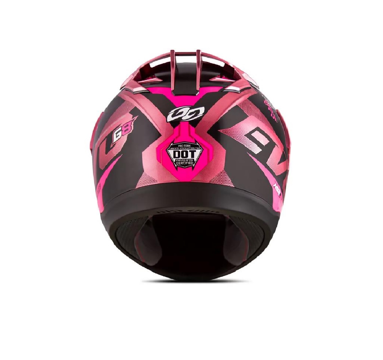 COMP Kit Capacete Pro Tork Liberty Evolution G8 Evo Rosa/Preto Tamanho 58 + Viseira Cristal 2mm