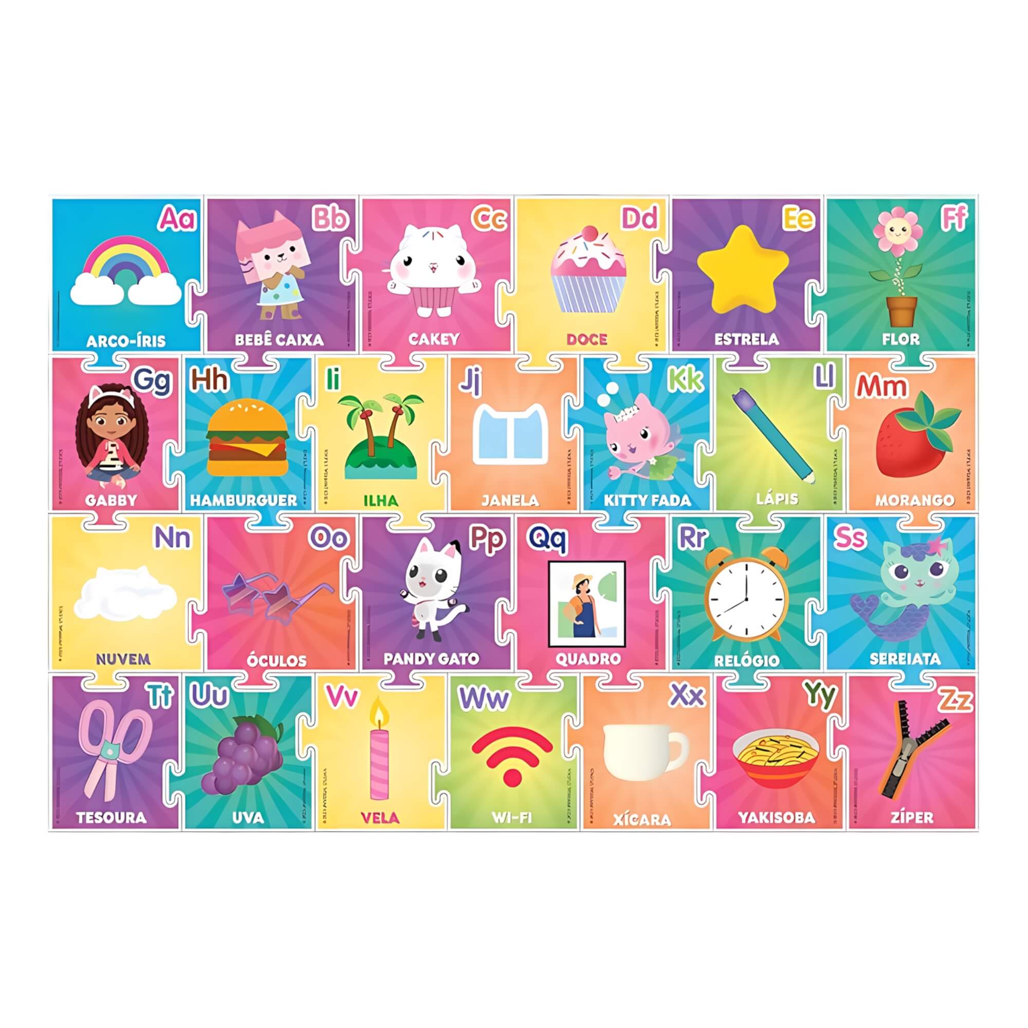 COMP Kit Boneca Gabby 13" com Orelhas de Gato + Jogo do Alfabeto Casa Mágica da Gabby