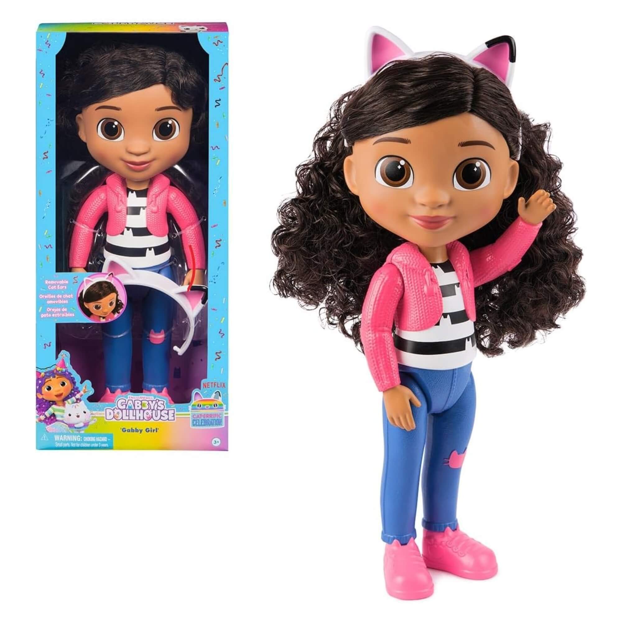 COMP Kit Boneca Gabby 13" com orelhas de gato + Casa de Bonecas Gabby’s Dollhouse the Movie