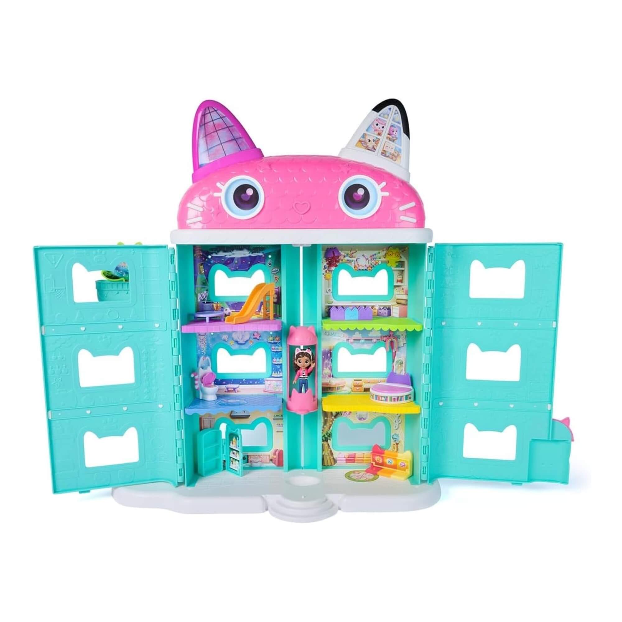 COMP Kit Boneca Gabby 13" com orelhas de gato + Casa de Bonecas Gabby’s Dollhouse the Movie