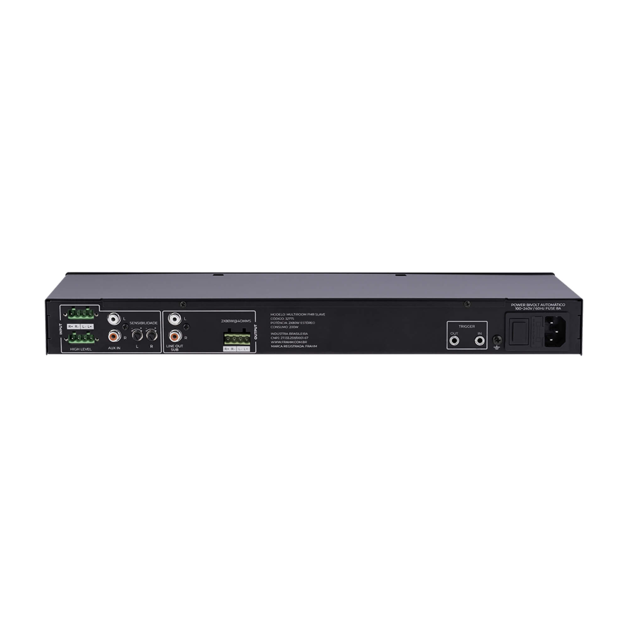 Multiroom FMR Slave 2X80W RMS com Saída Estéreo de Alta Potência Frahm - 32775