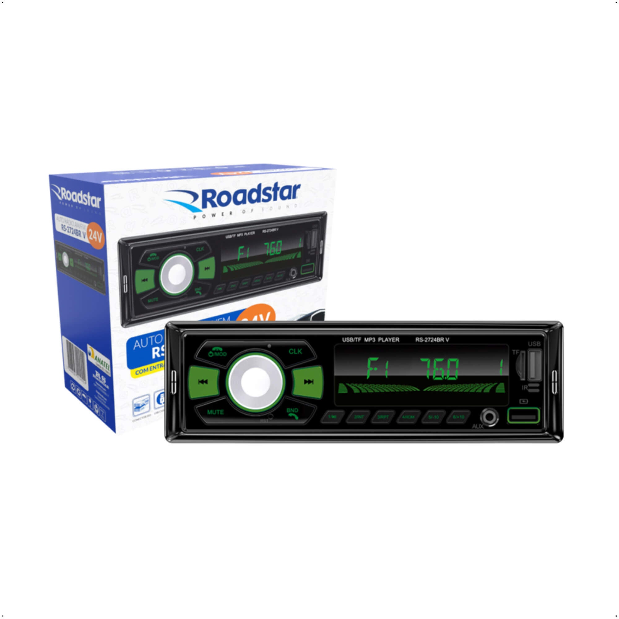 COMP Kit Alto Falantes 2 Vias Ophera 6,5" 160W RMS + Auto Rádio Roadstar p/ Celta/Classic/Corsa/Onix