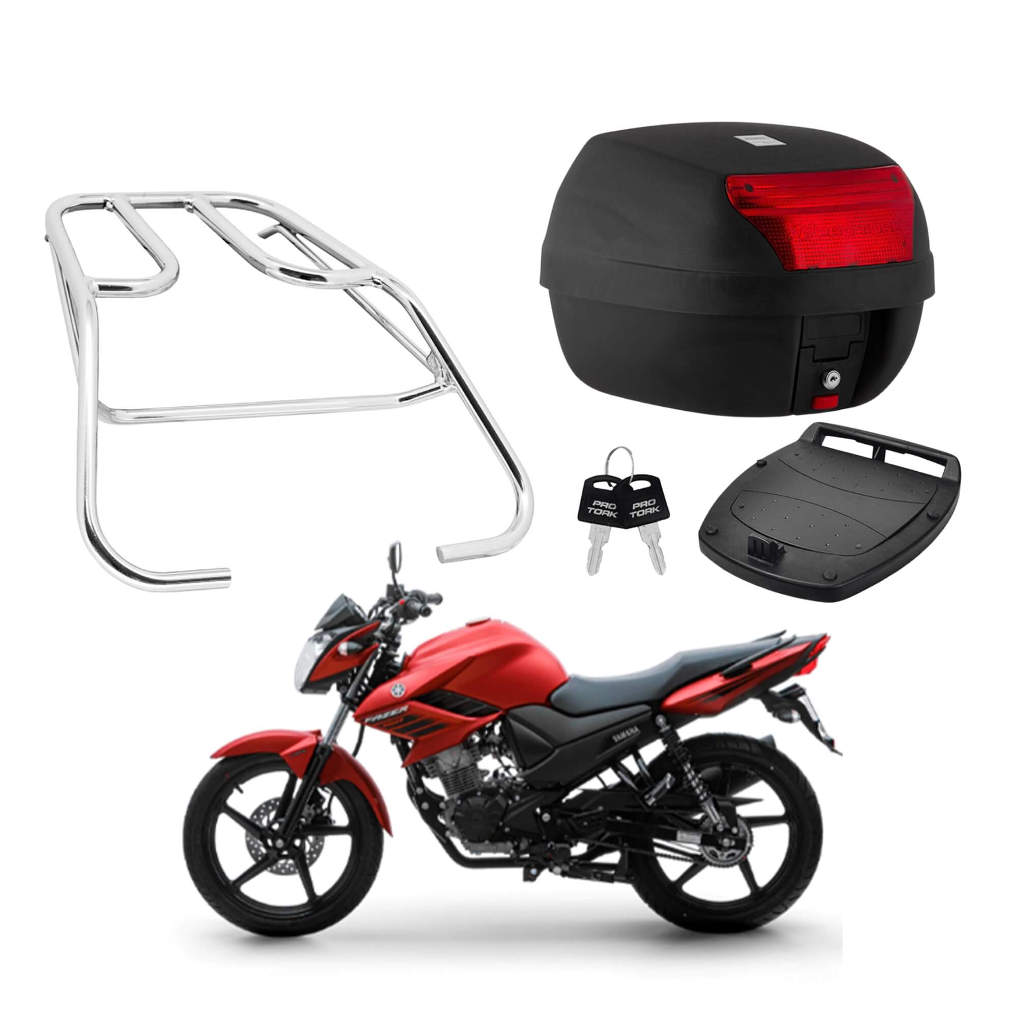 COMP Kit Bauleto 28 Litros SmartBox 2 + Bagageiro Mod. Sansão Compatível c/ Fazer 150