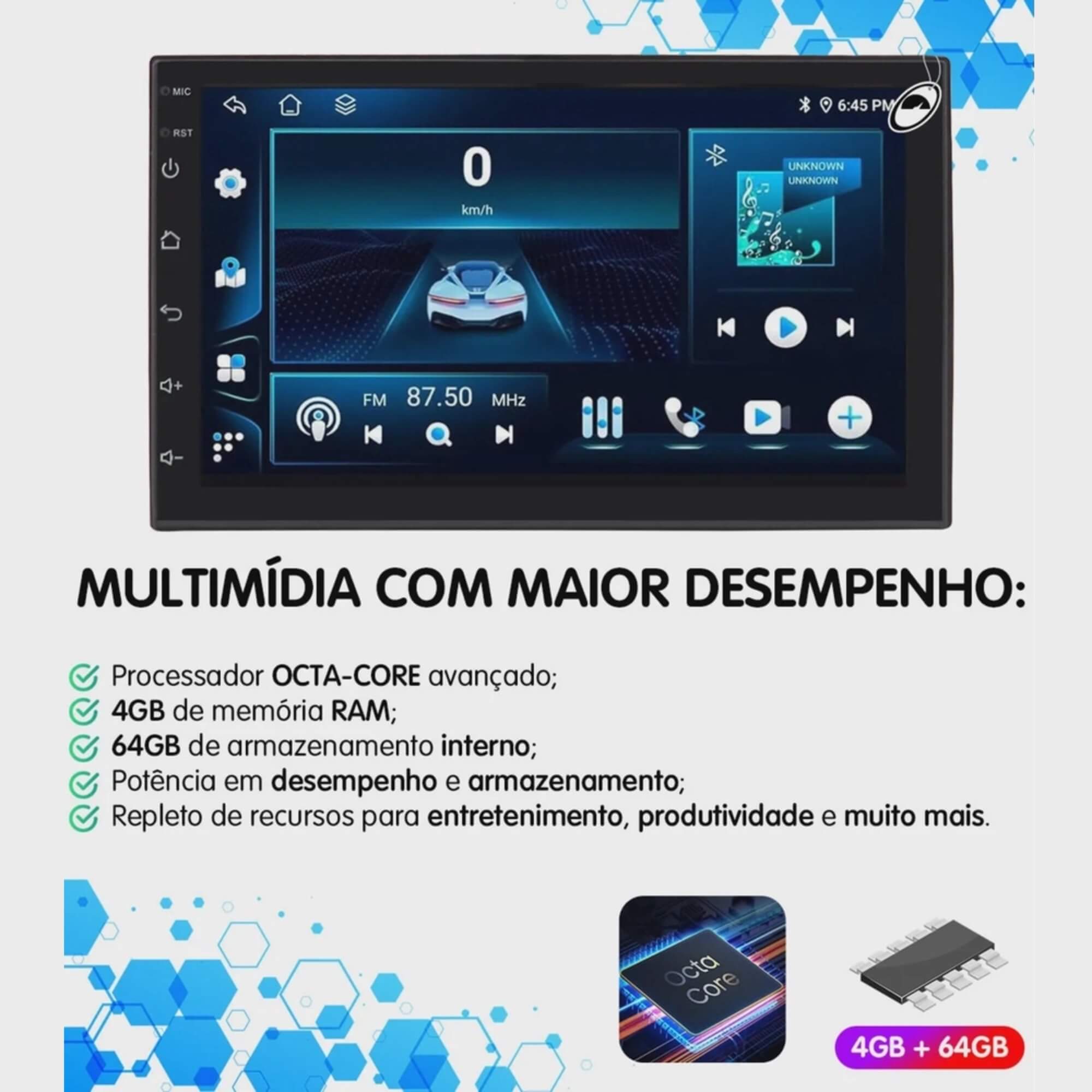 COMP Kit Multimídia H-Tech HT-7864CA + Par de Alto-Falantes Pioneer TS-1760BR