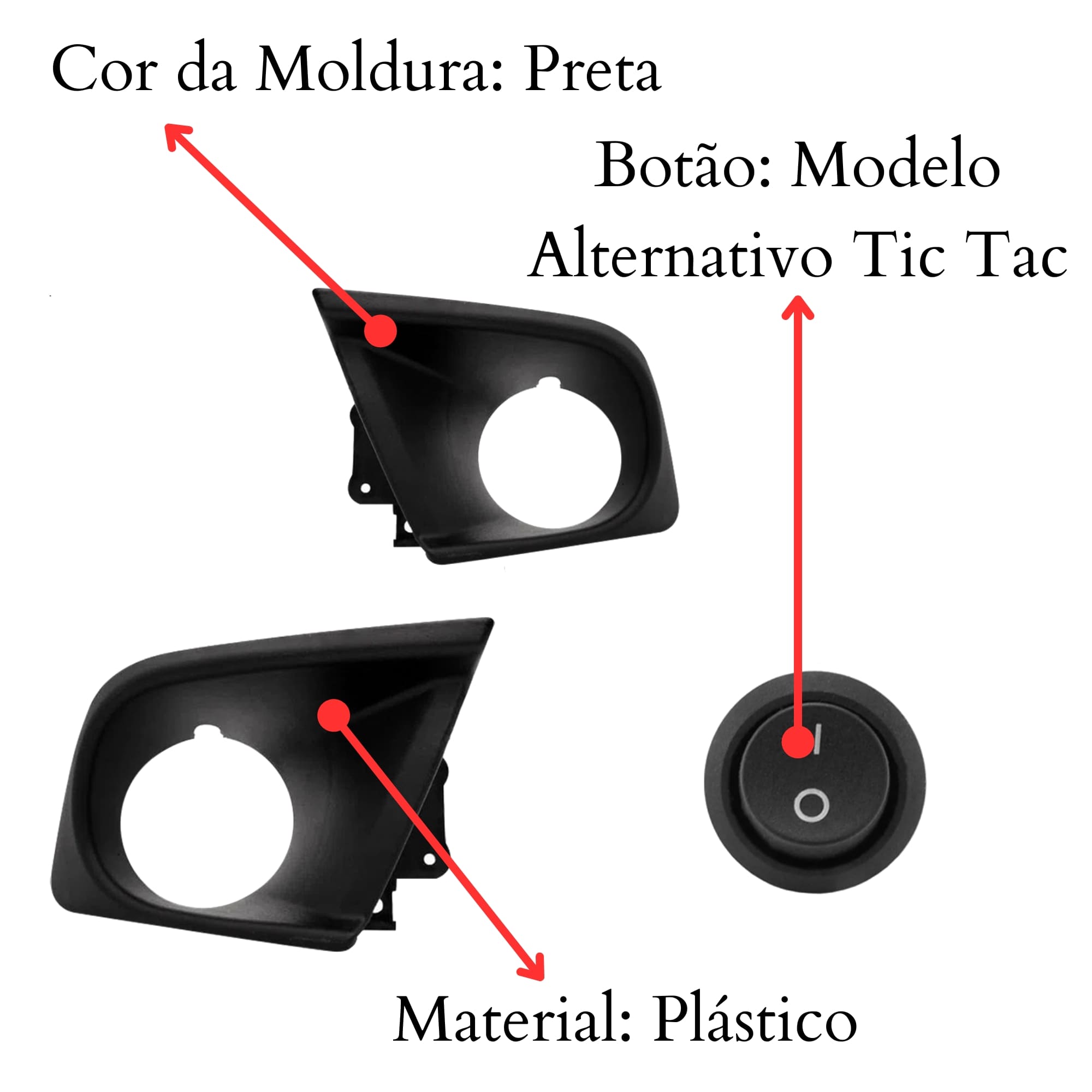 COMP Kit Farol de Milha Onix Joy 15 16 Suits H27 + Lâmpadas LED H27 6500K JR8 Iluminação Premium