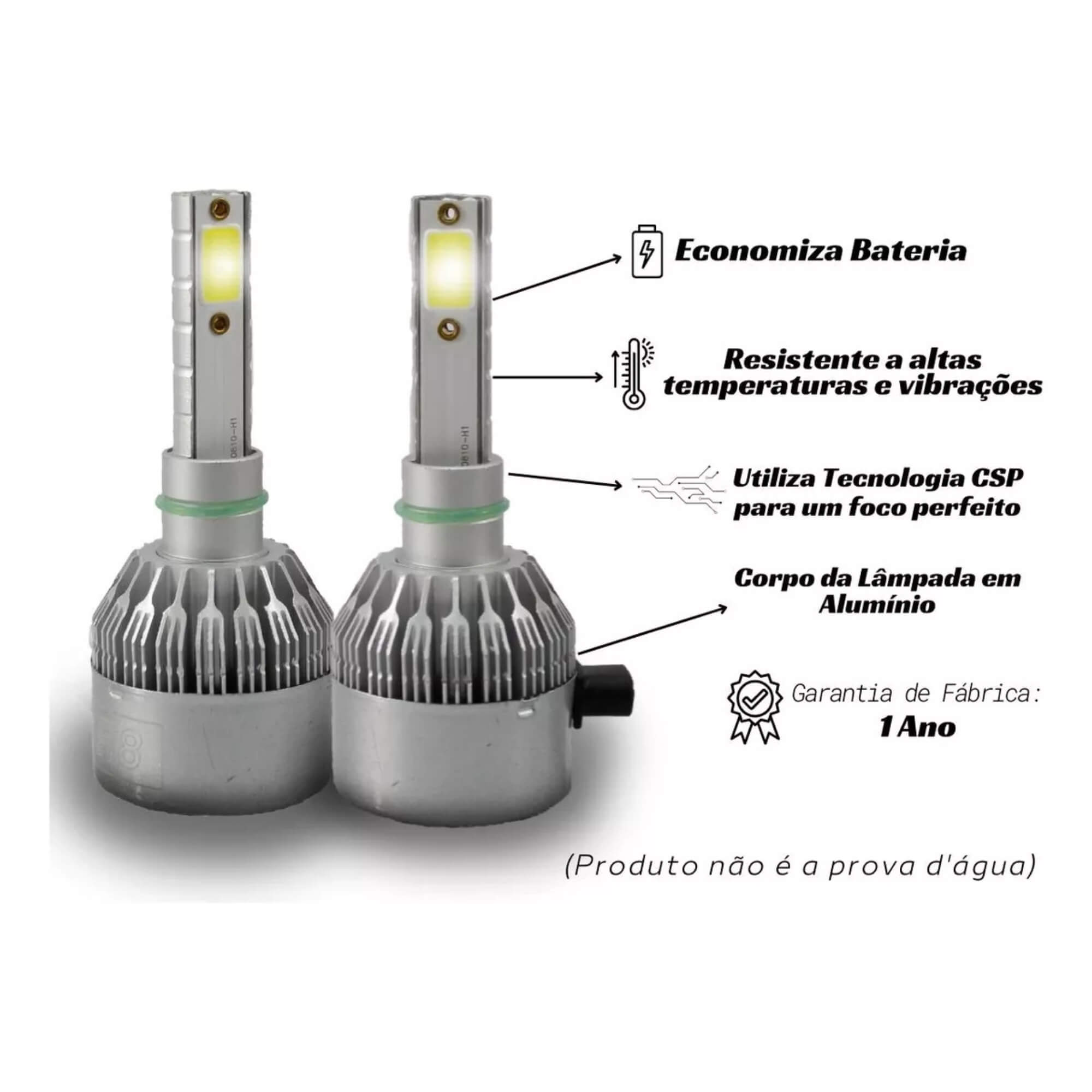 COMP Kit Farol de Milha Onix Joy 15 16 Suits H27 + Lâmpadas LED H27 6500K JR8 Iluminação Premium