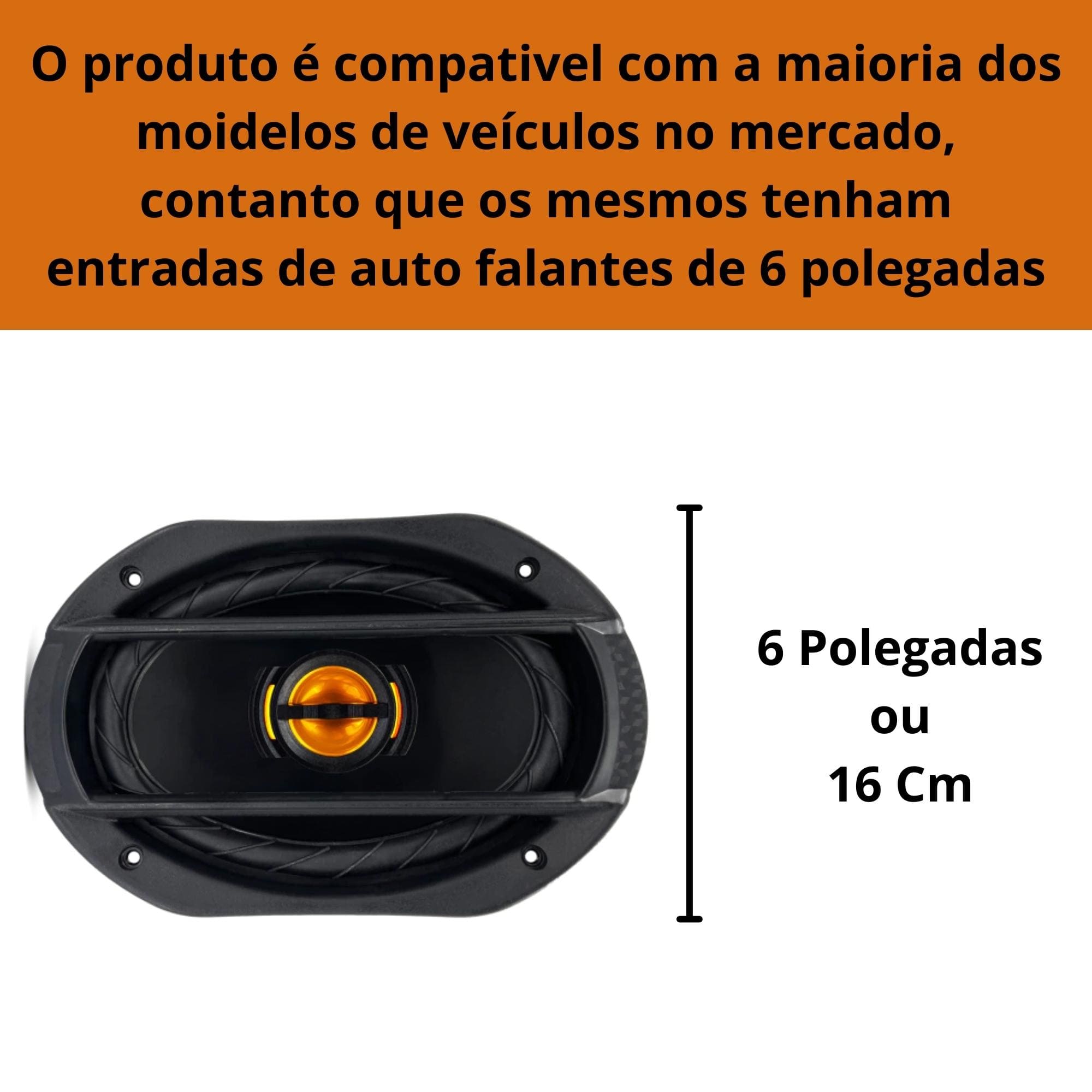 COMP Kit Som Automotivo: Rádio Bluetooth + Kit de Alto Falantes 6x9 Polegadas