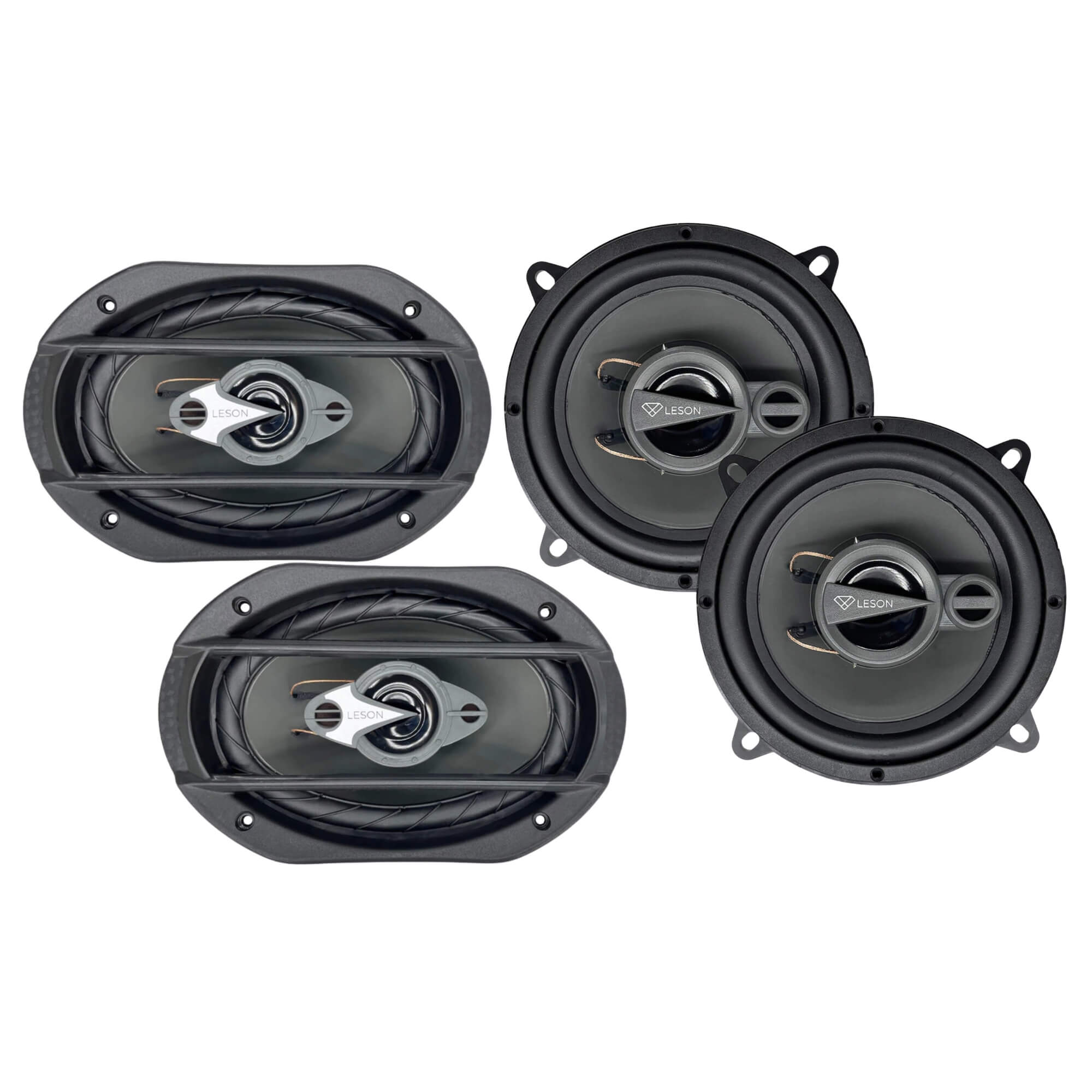 Kit Som Automotivo: Par de Alto Falantes 6x9" 320W + Par de Alto Falantes 5" 280W Leson