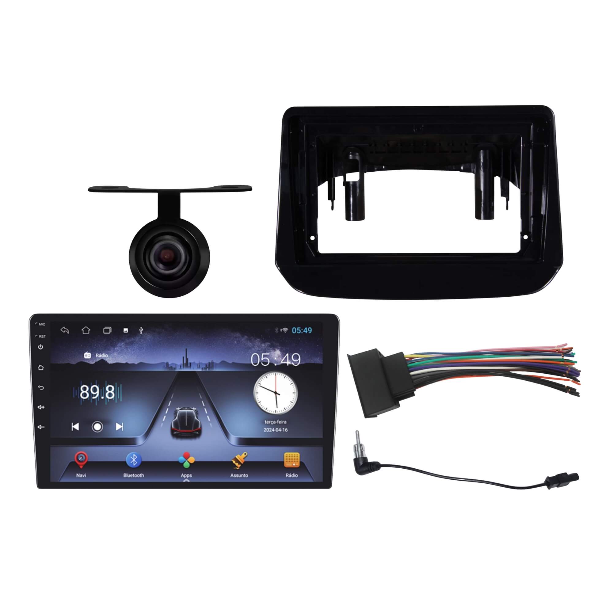COMP Kit Multimidia Onix 2021/2025 9" RS918BR MI  + Moldura + Chicotes + Camera de Ré
