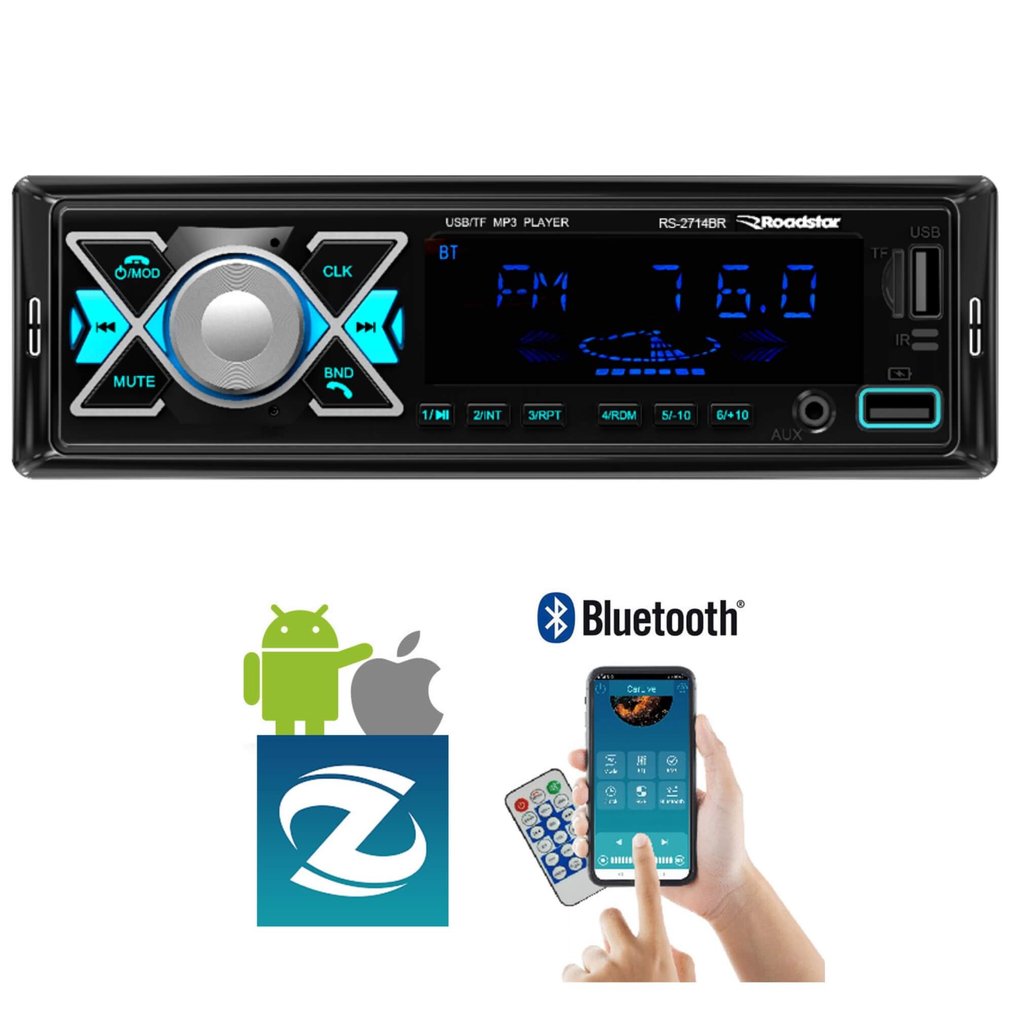COMP Kit Som Automotivo Roadstar RS2714BR Bluetooth + Alto Falantes Audiophonic CN650 6,5