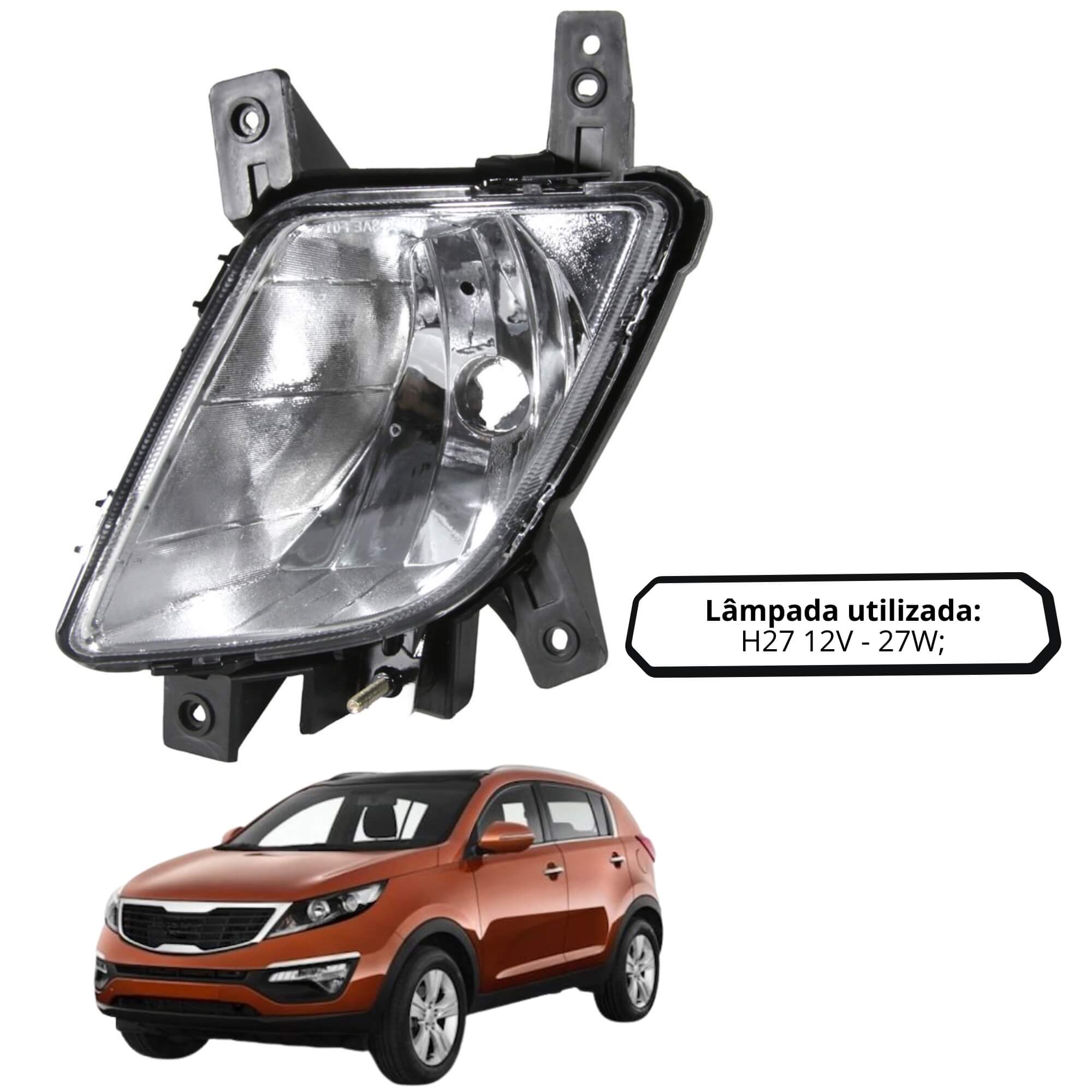 Farol Auxiliar Sportage 2011 a 2014 (Lado Esquerdo) Shocklight - MSL-161202L