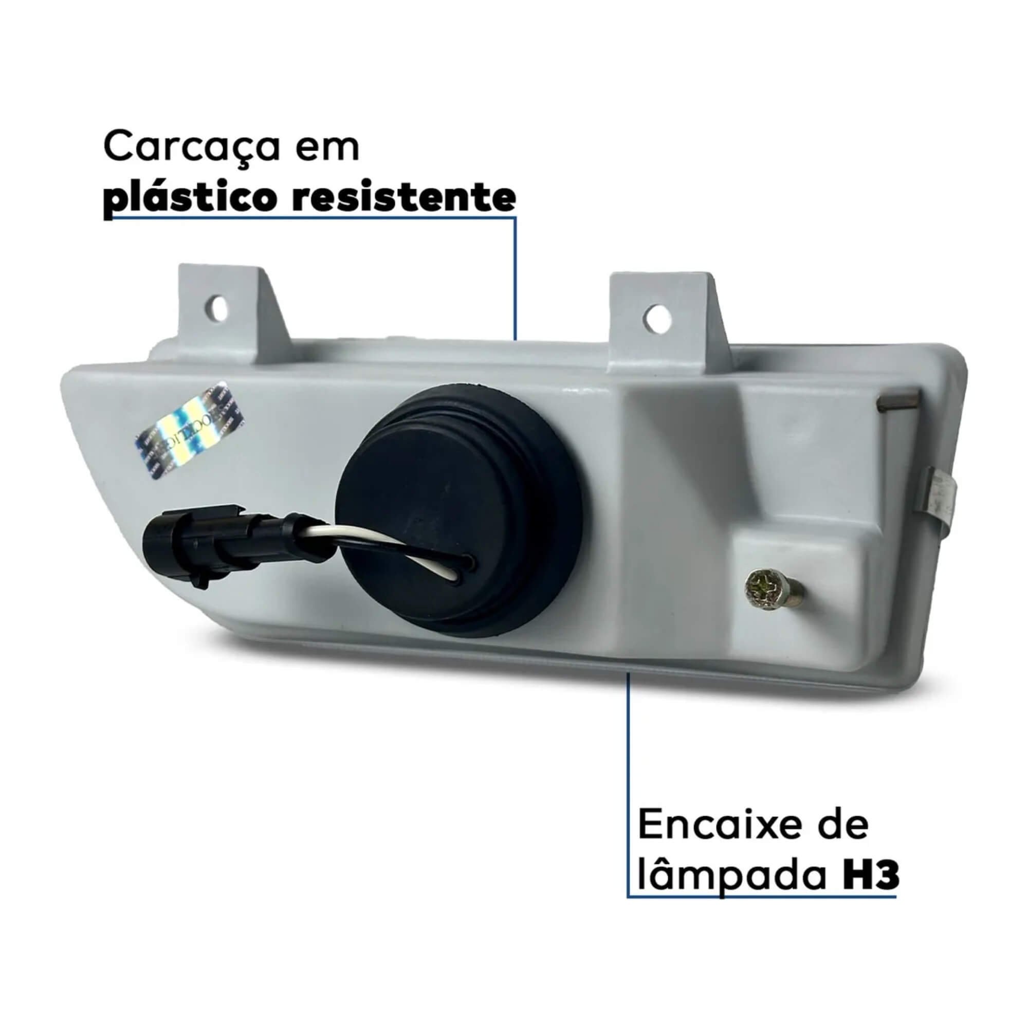 Kit Farol de Milha Gol G1 Quadrado 1987 a 1990 Botão Touch Shocklight -  SL-263410U