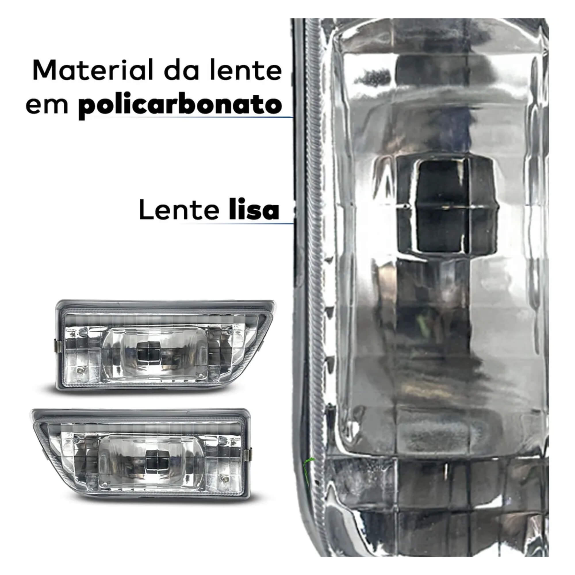 Kit Farol de Milha Gol G1 Quadrado 1987 a 1990 Botão Touch Shocklight -  SL-263410U