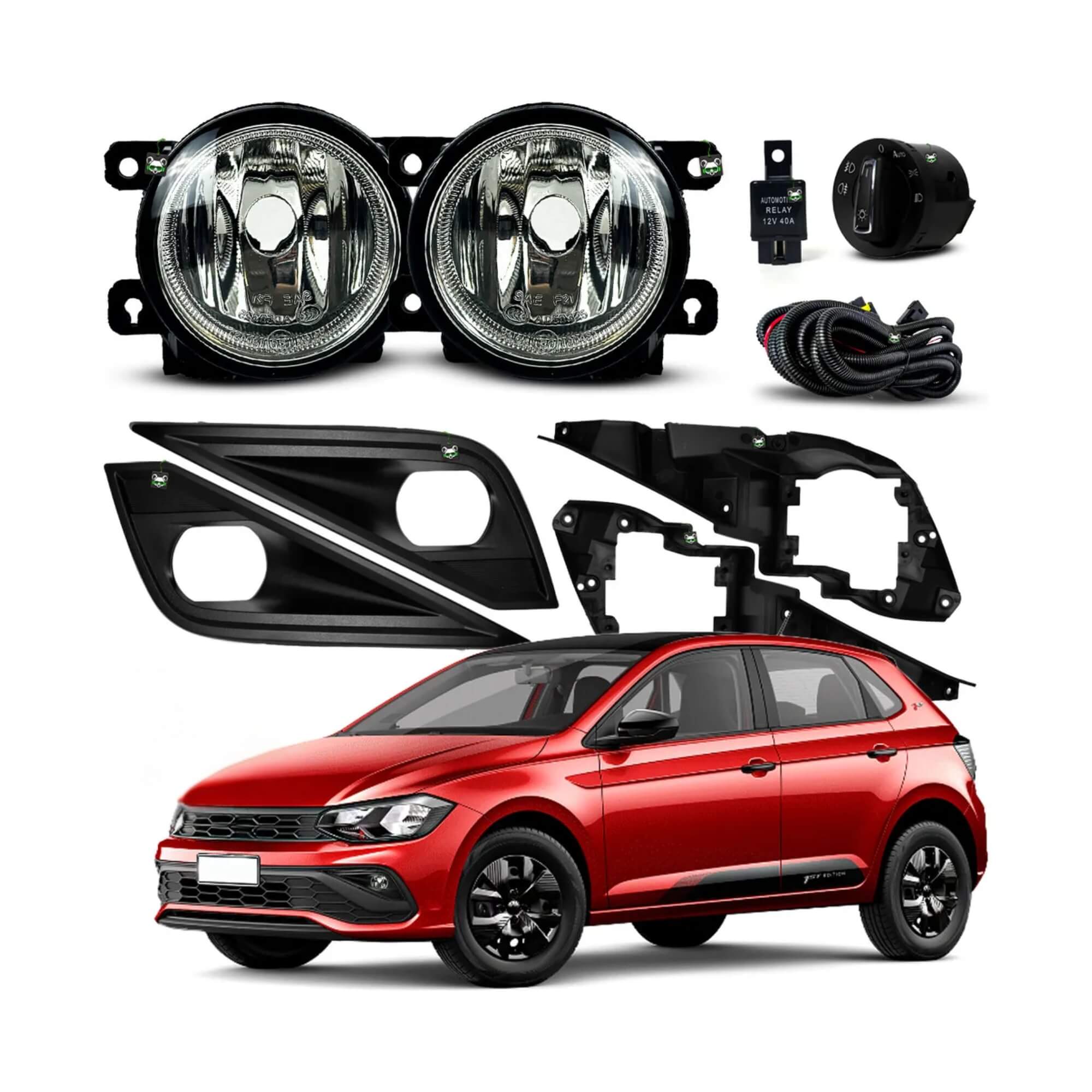Kit Farol Auxiliar Polo Track A partir de 2023 Botão Modelo Original Shocklight - SL-263610
