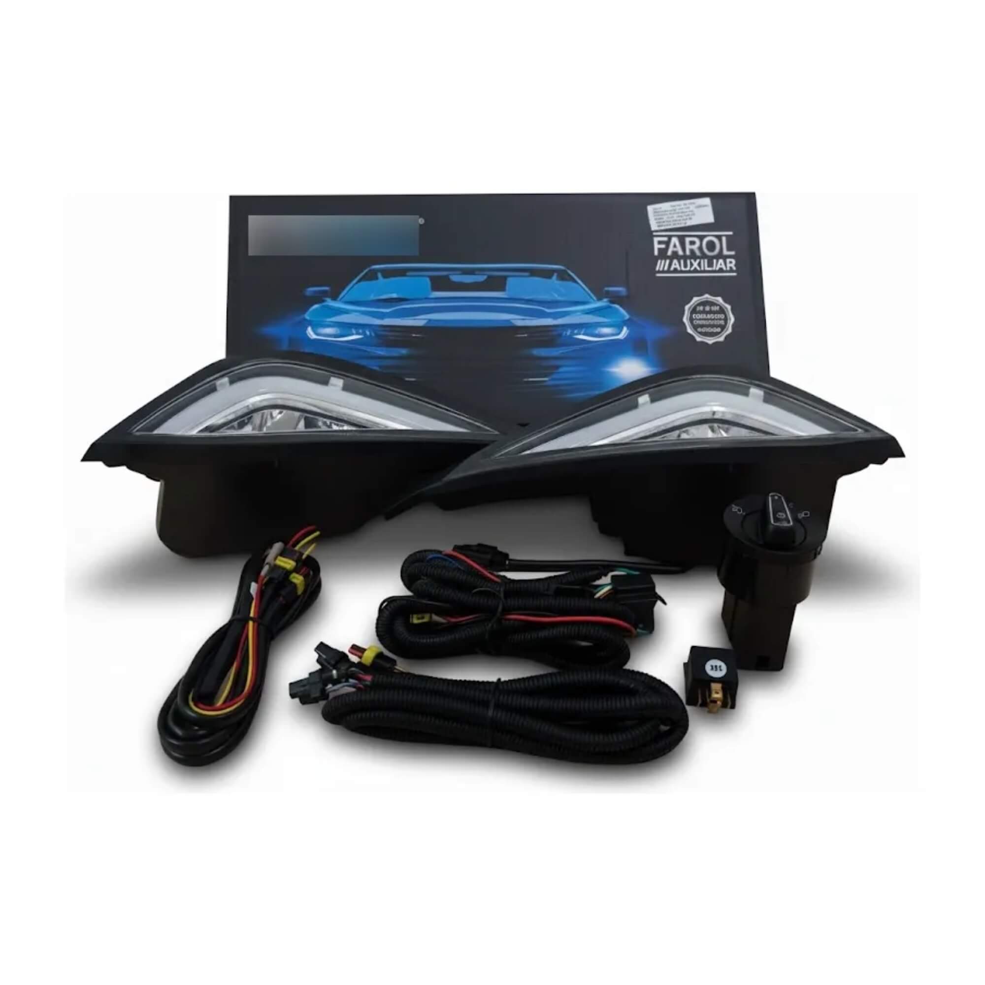 Kit Farol Milha Polo Track A partir de 2023 Drl Led Masc Cromada Botão Shocklight - SL-263610CRLED