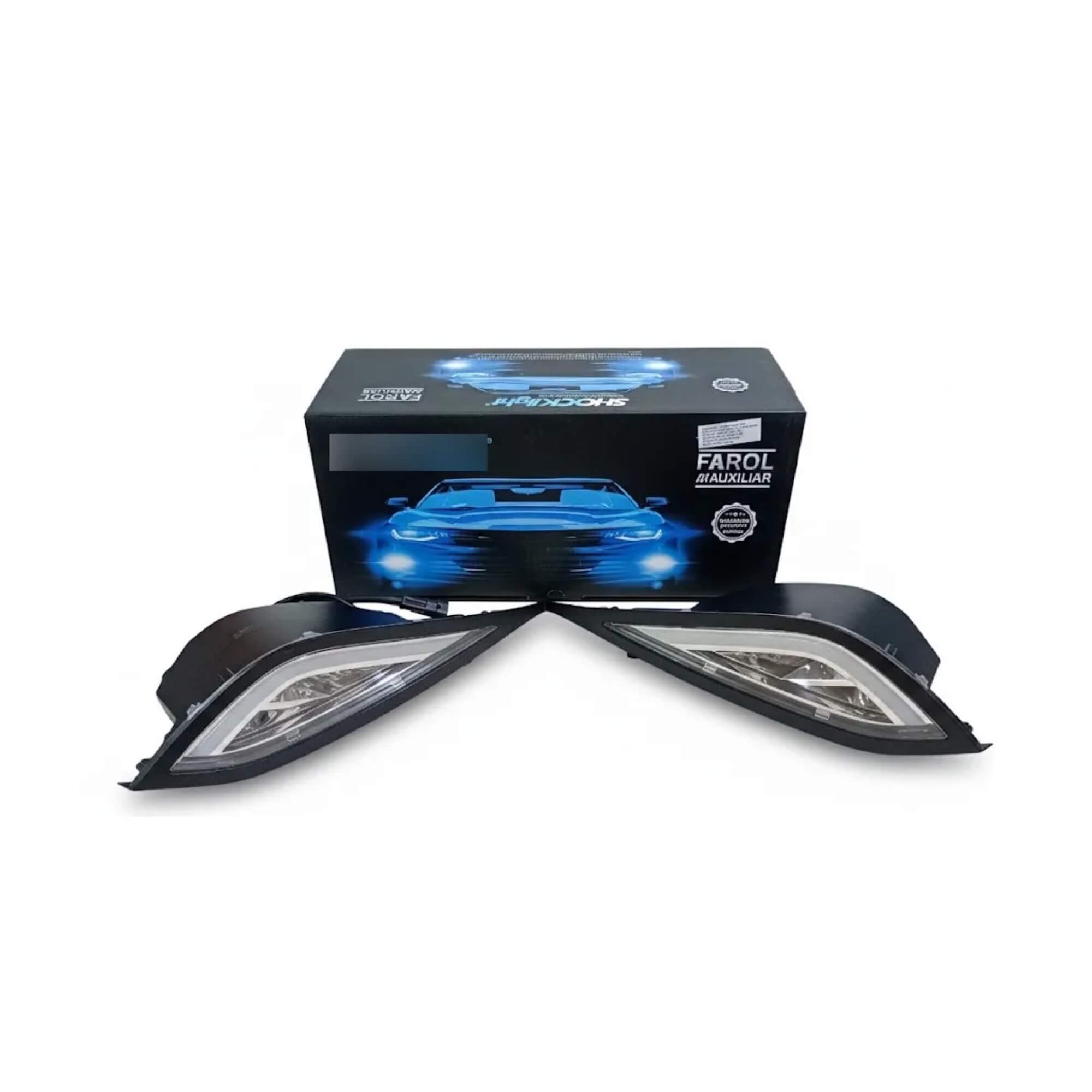 Kit Farol Milha Polo Track A partir de 2023 Drl Led Masc Cromada Botão Shocklight - SL-263610CRLED