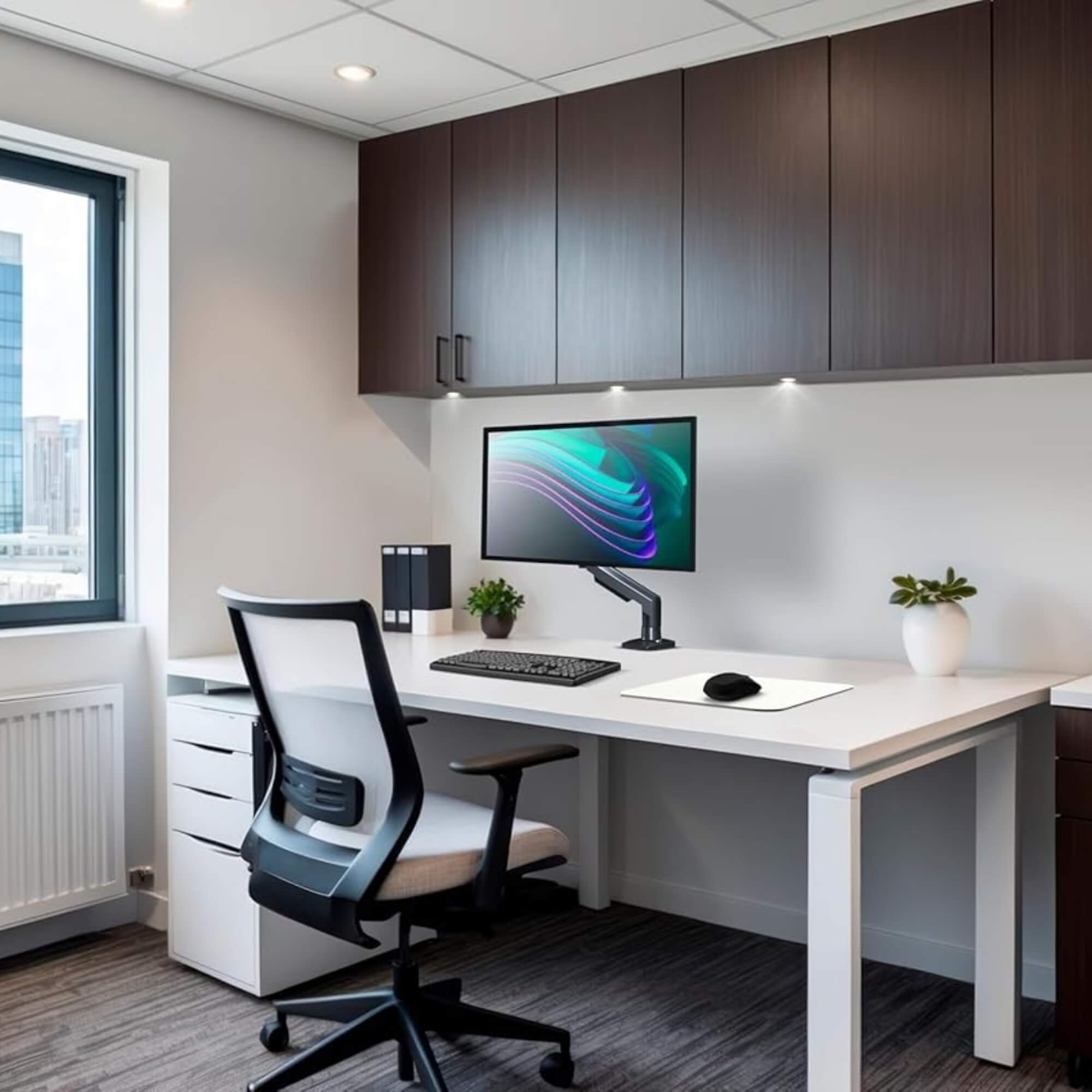 Suporte Articulado de Mesa com Pistão a Gás para Monitor de 17” a 35” ELG - F80N