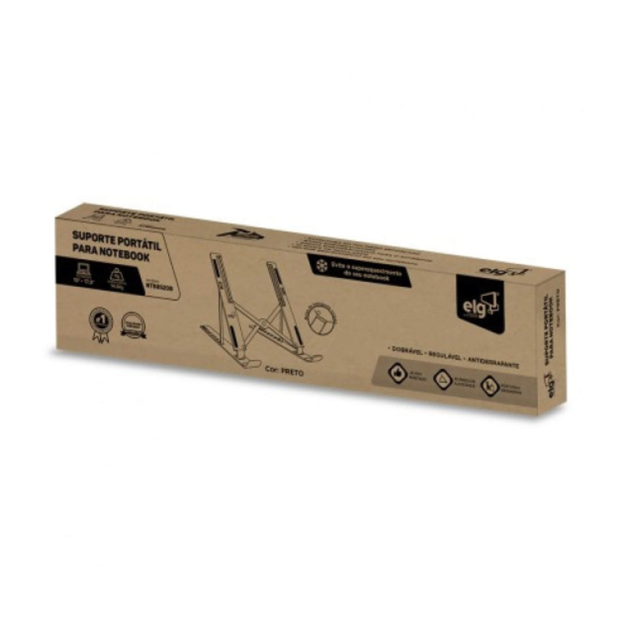 Suporte de Mesa Portátil para Notebook/ Laptop - 10" a 17,3"- 10 Níveis de Altura ELG - NTB8520B