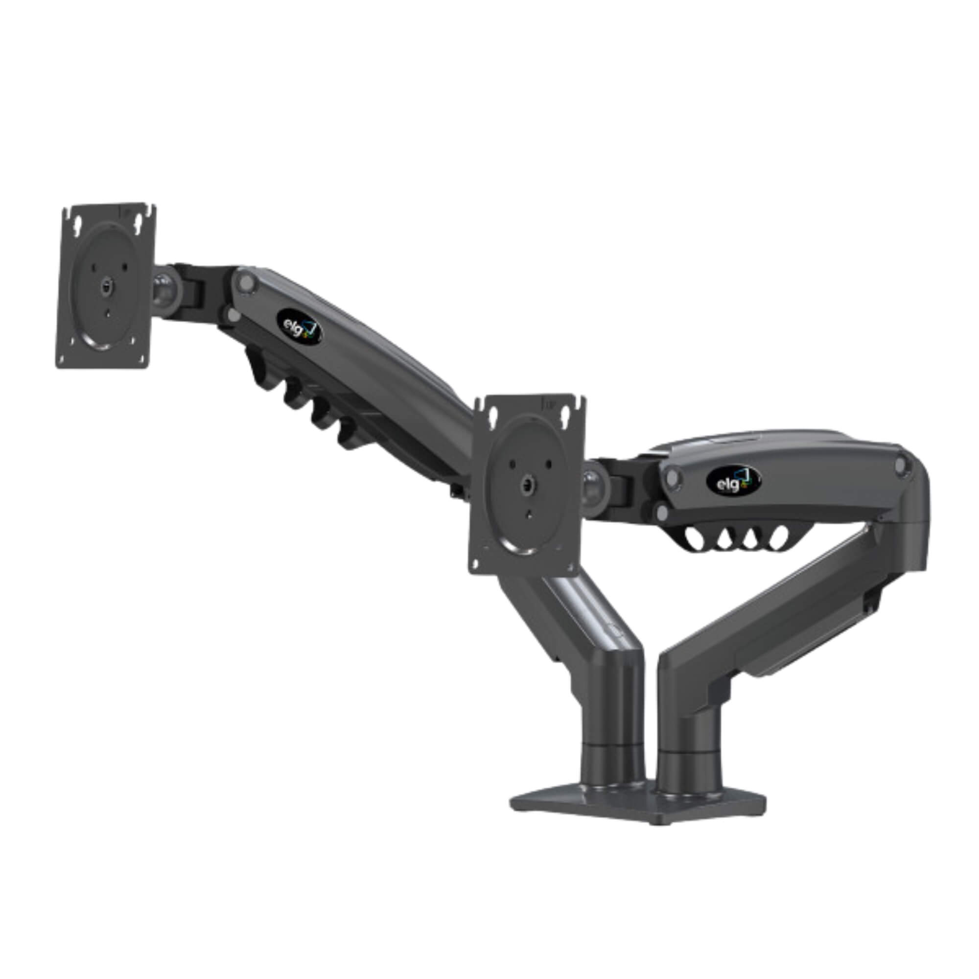 Suporte Ergonômico Articulado de Mesa c/ Pistão a Gás p/ 2 Monitores de 17” a 35” ELG - F160N