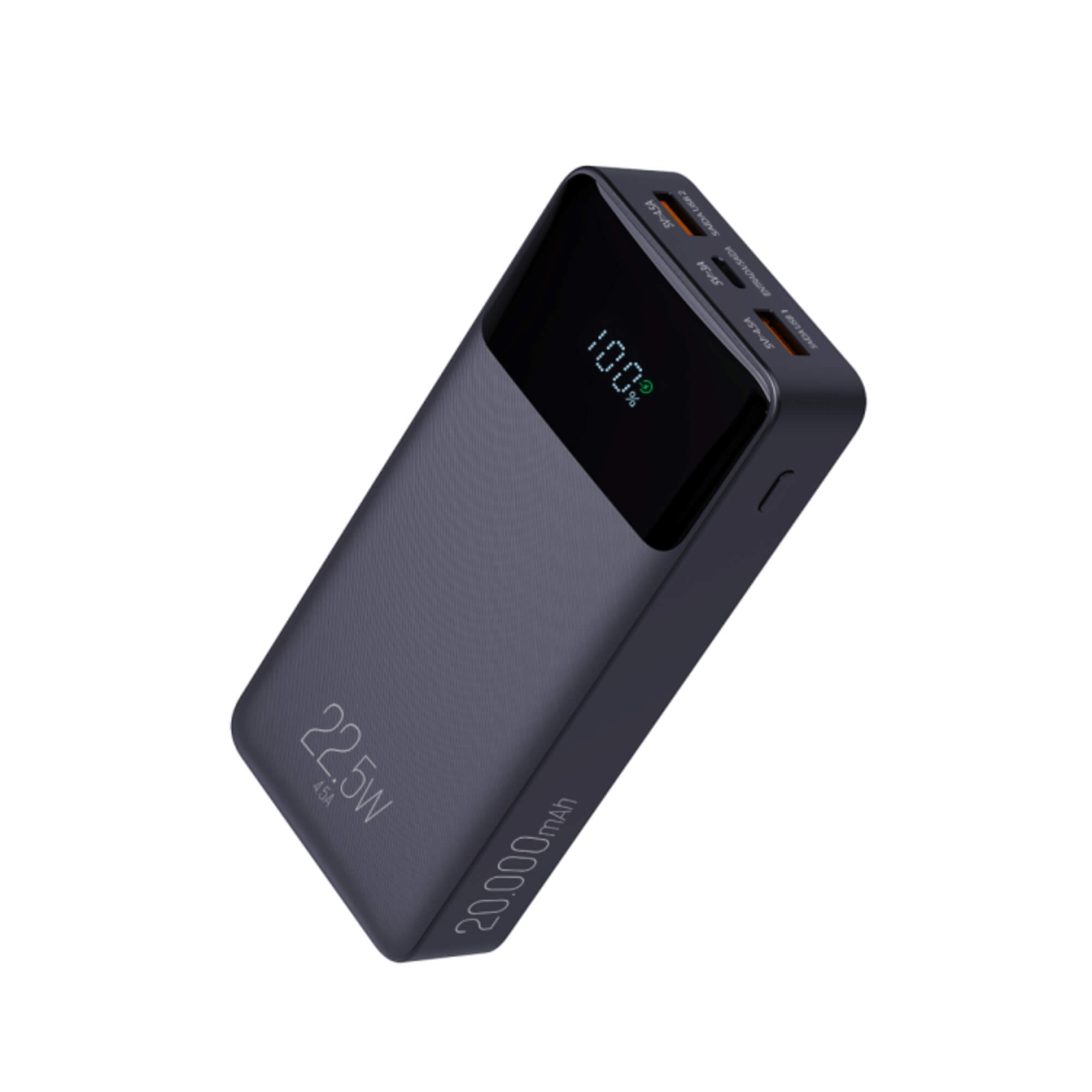 Power Bank 20000MAH com Display Indicador, Preto 3 Saídas, USB-C, USB-A ELG - PB200BK