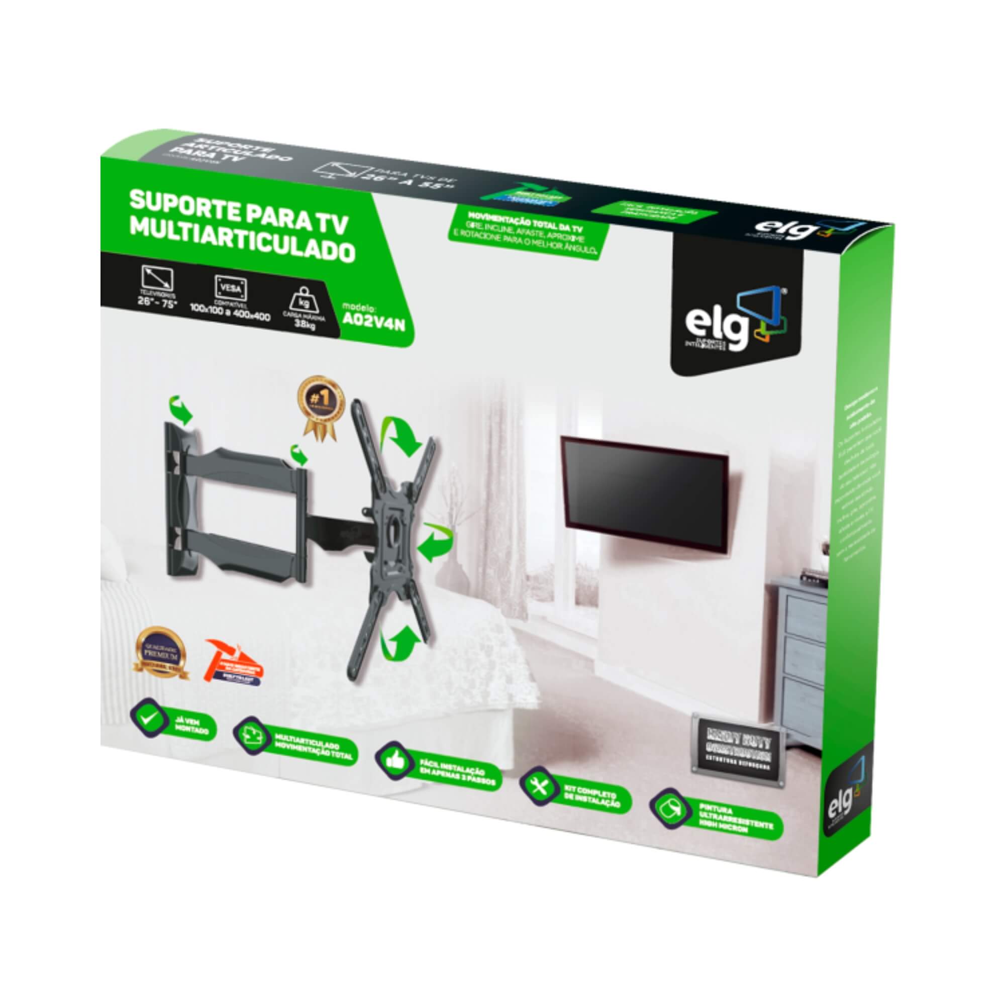 Suporte Articulado de parede para TVs de 26" A 75" ELG - A02V4N