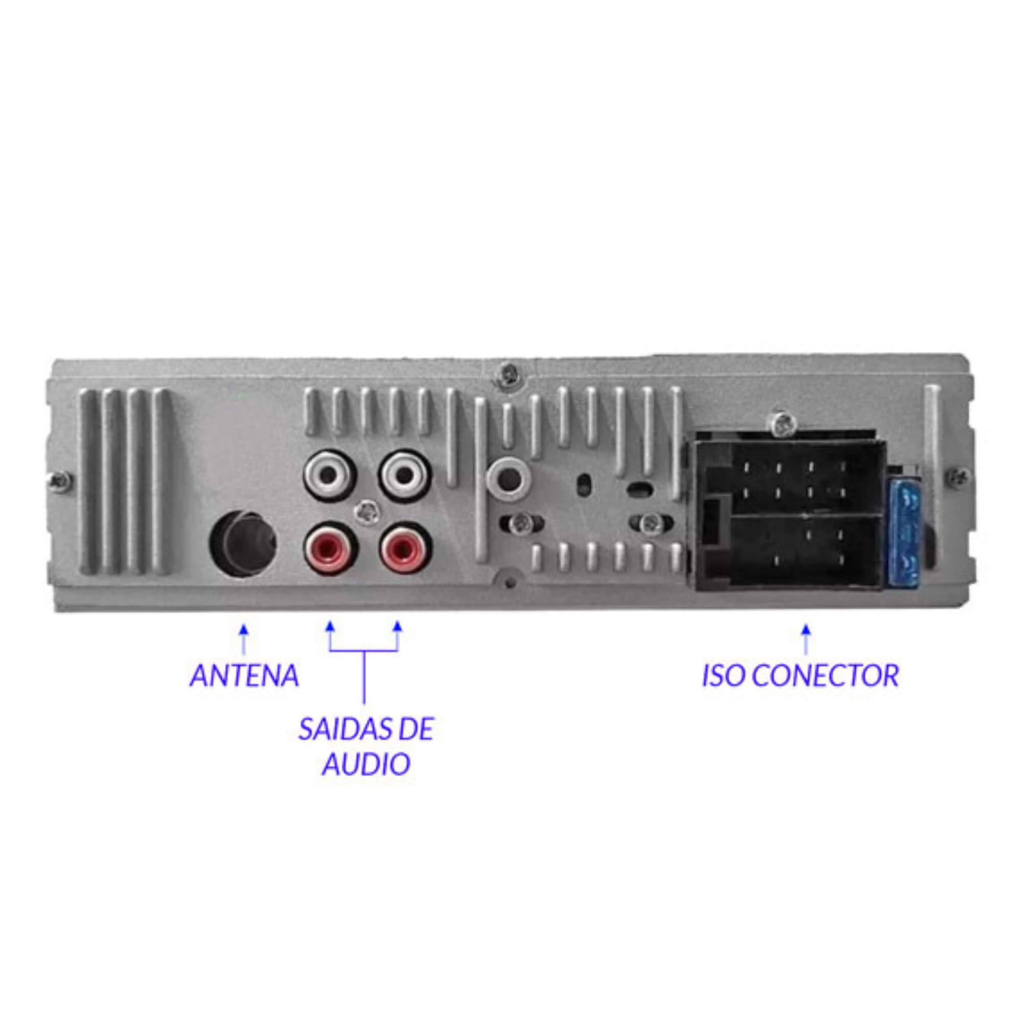 COMP Kit Alto Falante Coaxial 4" 50W + Rádio Bluetooth c/ Controle Remoto