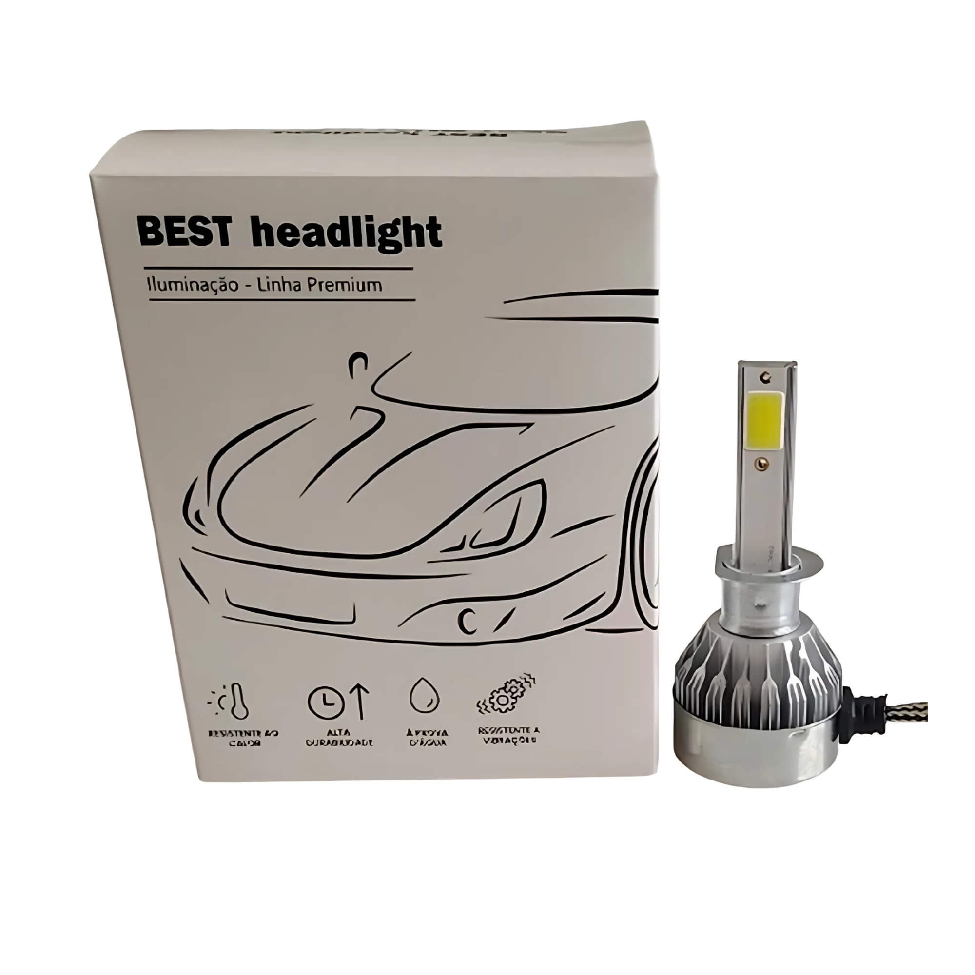 COMP Kit Farol Auxiliar Milha VW Gol Parati Saveiro G4 + Lâmpadas Automotivas LED H3 6000K - Suits