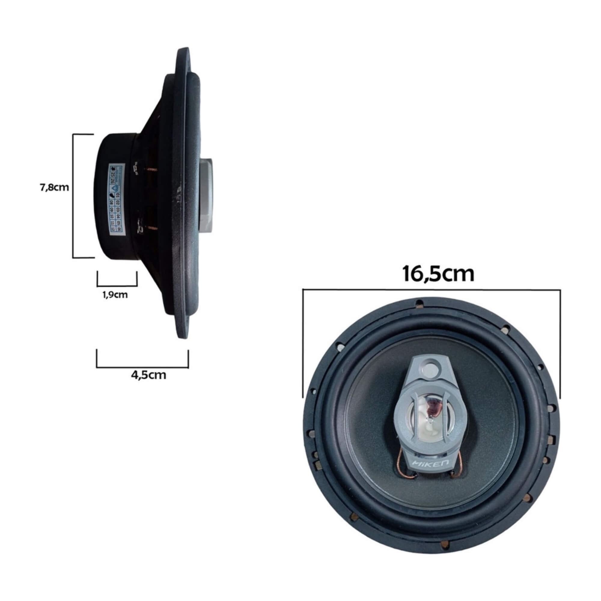 COMP Kit 2 Pares de Alto Falantes HN 6" Polegadas 130W 4R Preto Hiken
