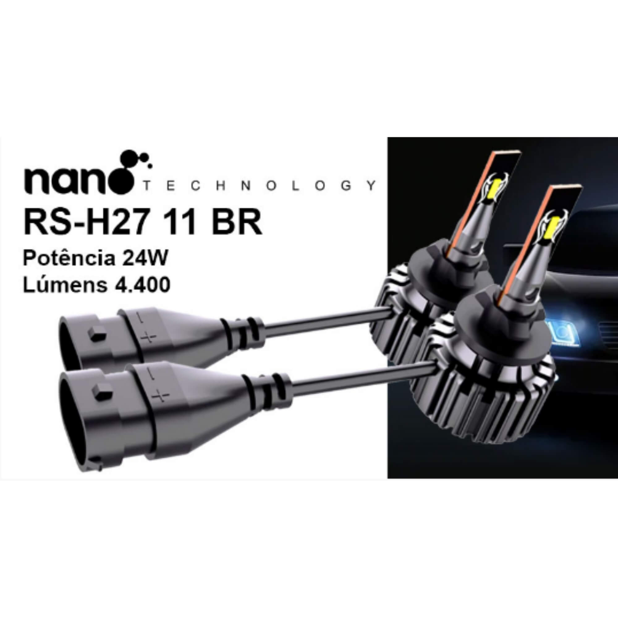 COMP Kit Farol de Milha Onix Joy 2015 2016 + Lâmpadas Automotivas LED H27 6000K Roadstar