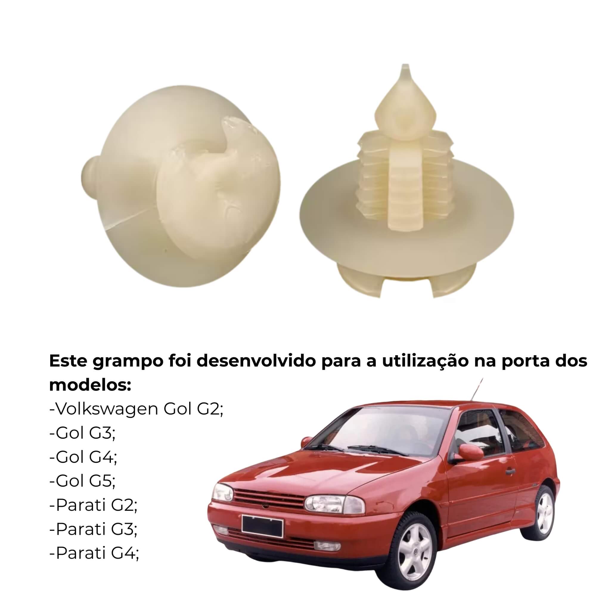 Grampo para Porta VW Universal Branco (Pacote com 10 unidades) Permak - 237/L