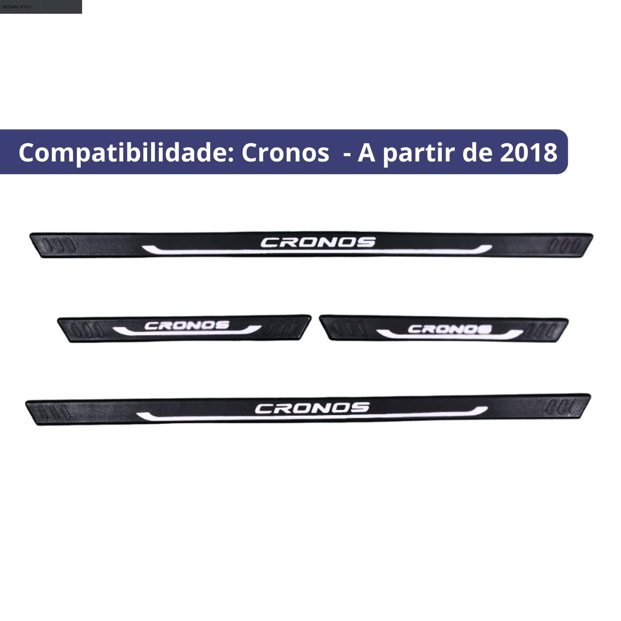 COMP Kit Automotivo Fiat Cronos: Kit Tapete Bandeja + Soleira Preta 2018 em Diante 5 Peças - Grid