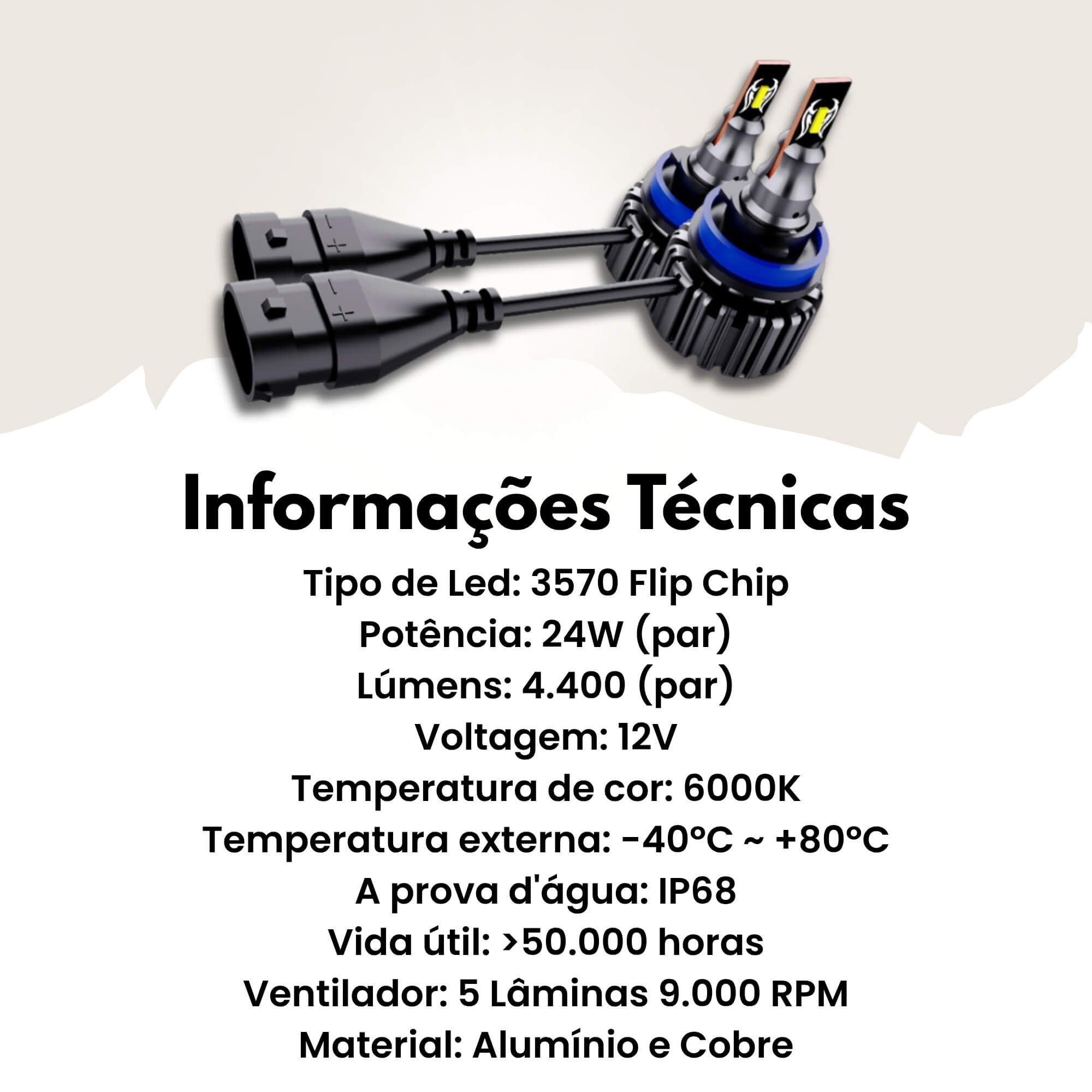 COMP Kit Farol de Milha Saveiro G7 17/22 Gol e Voyage G8 19/22 Moldura Original + Lâmpadas LED
