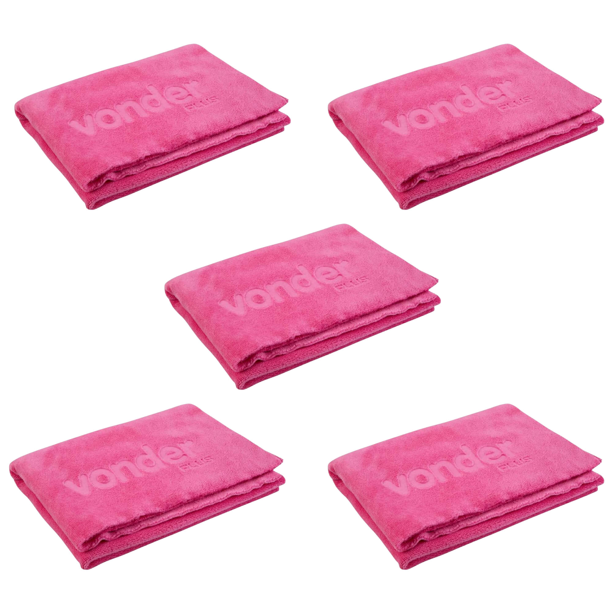 COMP Kit 5 Toalhas de Microfibra 40x60cm 400gsm Rosa VONDER PLUS