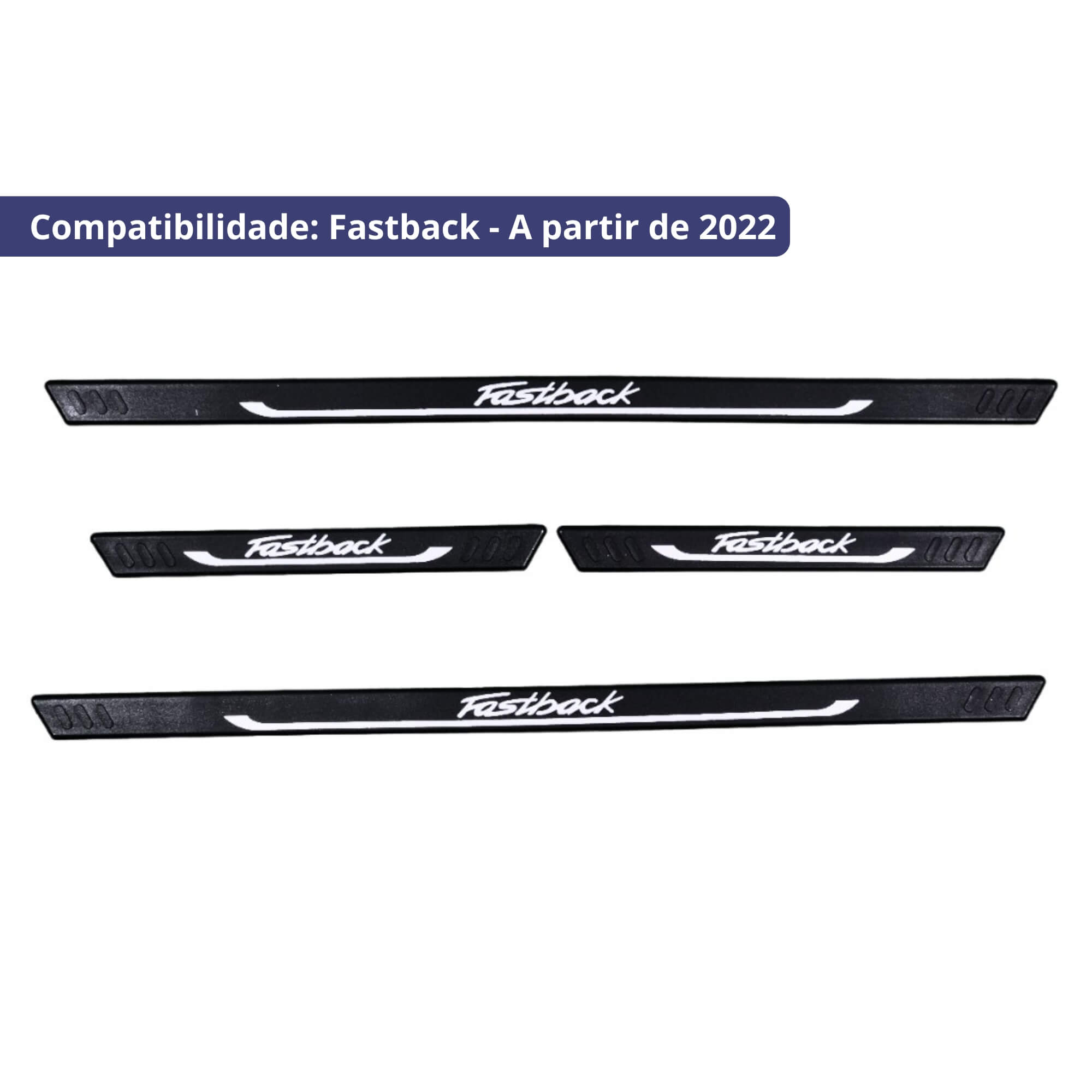 COMP Kit Automotivo Fiat Fastback: Tapete Bandeja + Soleira Preta 2022 em Diante 5 Peças - Grid