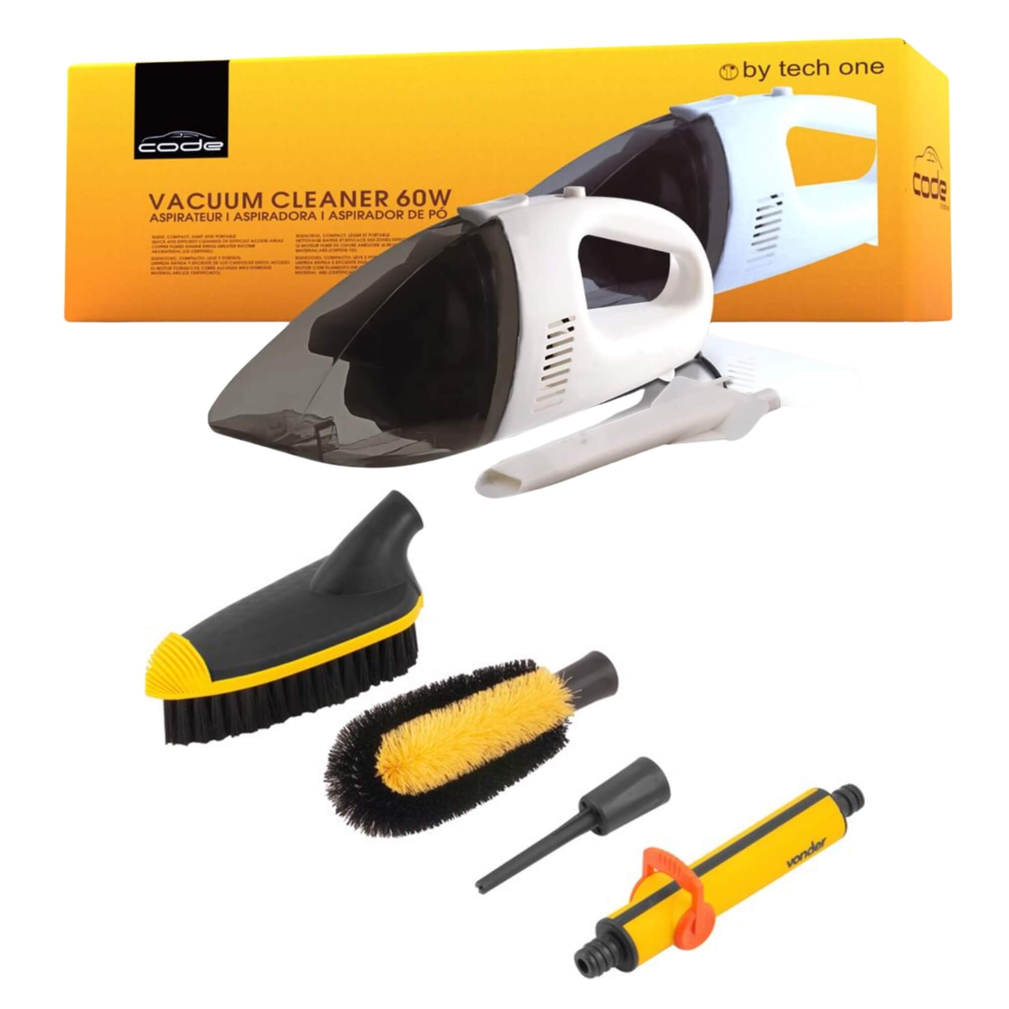 COMP Kit Limpeza Automotiva Mini Aspirador de Pó + Escovas e Acessórios