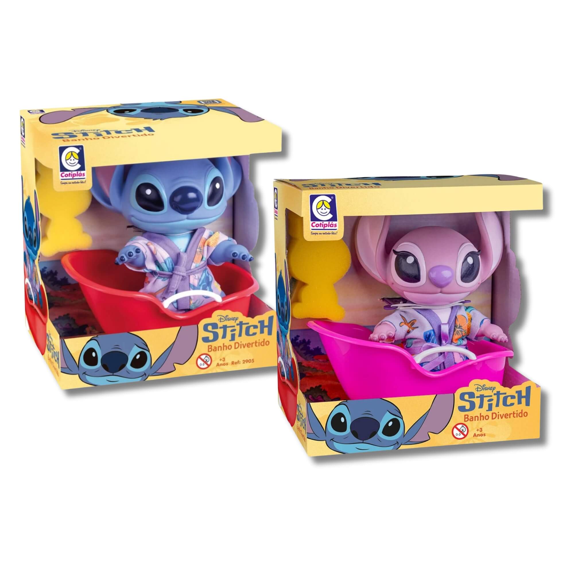 COMP Kit Brinquedos Banho Divertido Stitch + Angel Cotiplás com Acessórios