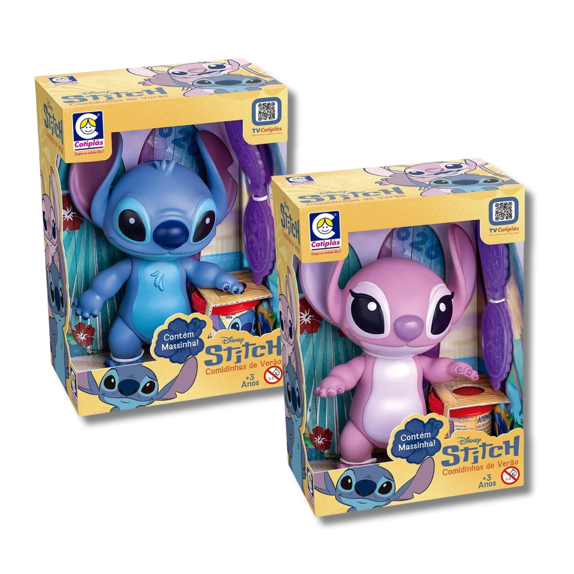 Kit Bonecos Angel E Stitch Com Massinha Disney Infantil - Cotiplás - 2933