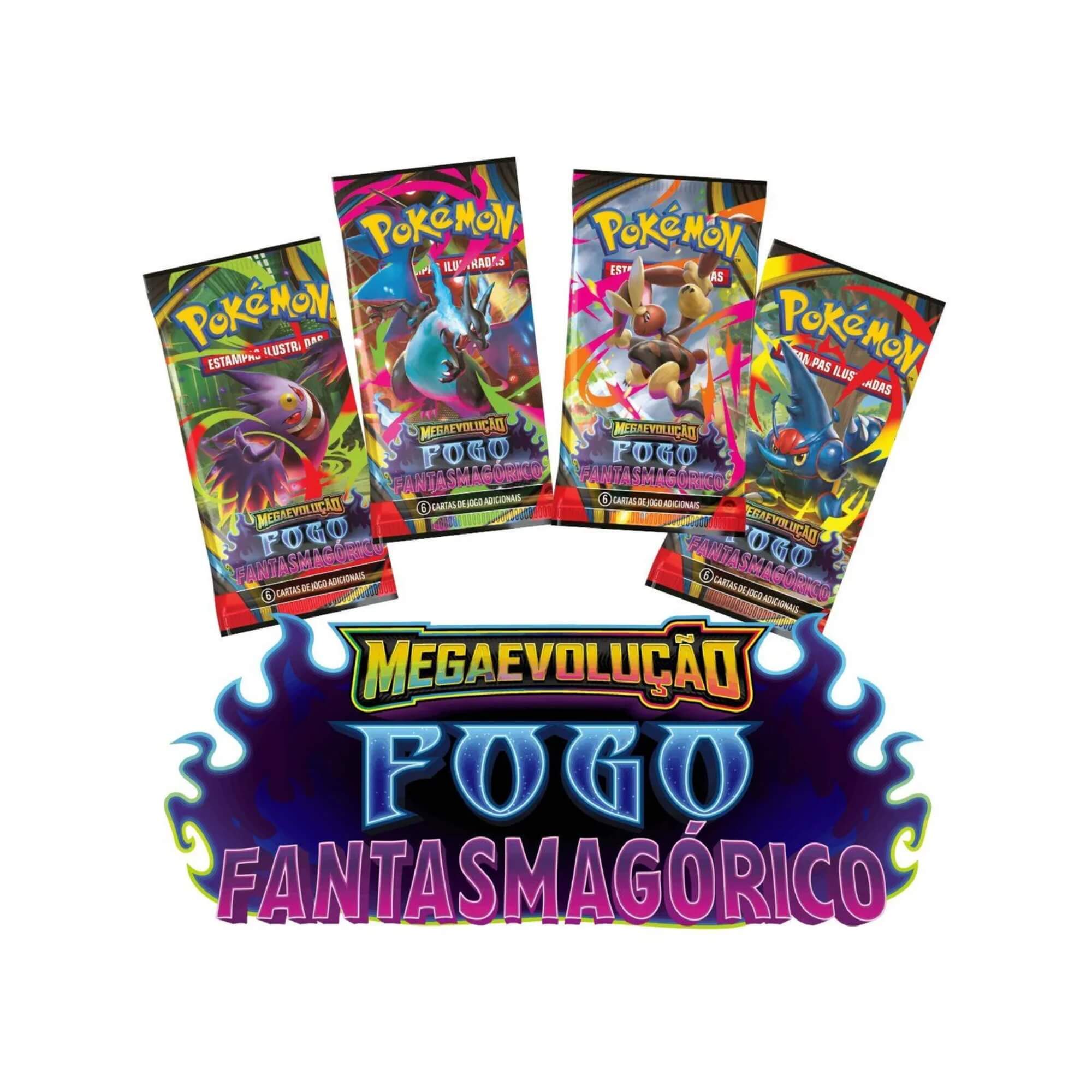 Box Coleção Pokemon Treinador Avançado TCG Mega Evolução Fogo Fantasmagórico Copag - 35682