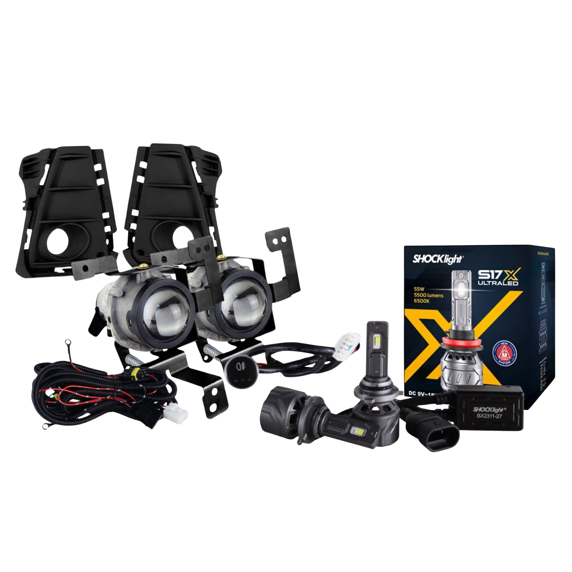 Kit Farol de Milha HB20 2024 Hatch Sedan Shocklight + Lâmpadas LED HB4 6500K