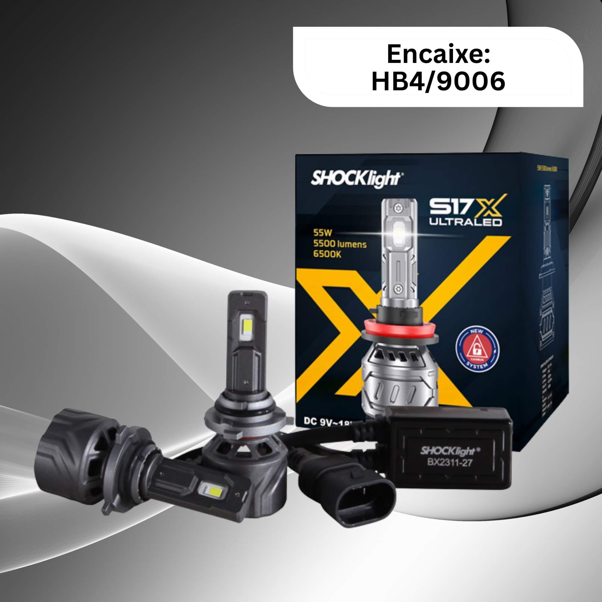 COMP Kit Farol de Milha HB20 2024 Hatch Sedan Shocklight + Lâmpadas LED HB4 6500K