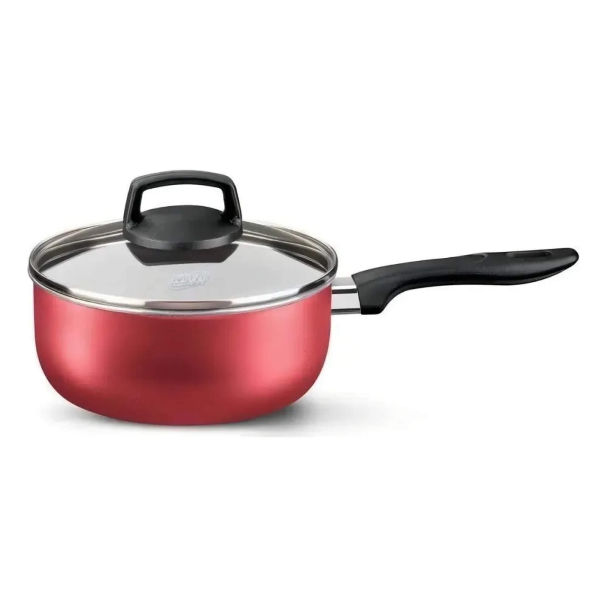 Jogo de Panelas Safira Smart com Tampa de Vidro 7 Peças Antiaderente Cor Cereja MTA - 5678