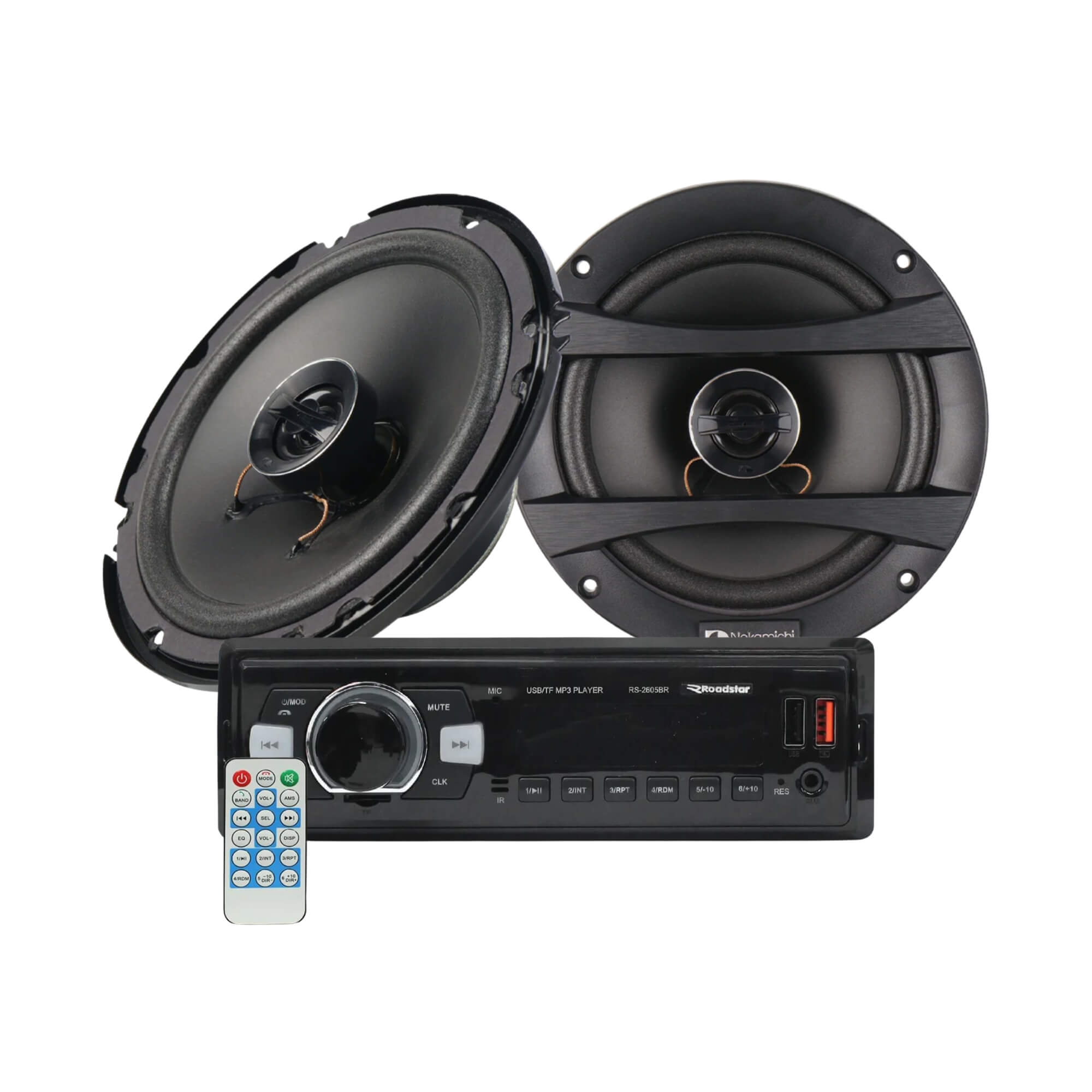 COMP Kit Som Automotivo Roadstar RS2605BR ES + Alto-Falantes Nakamichi NSF623 6,5"