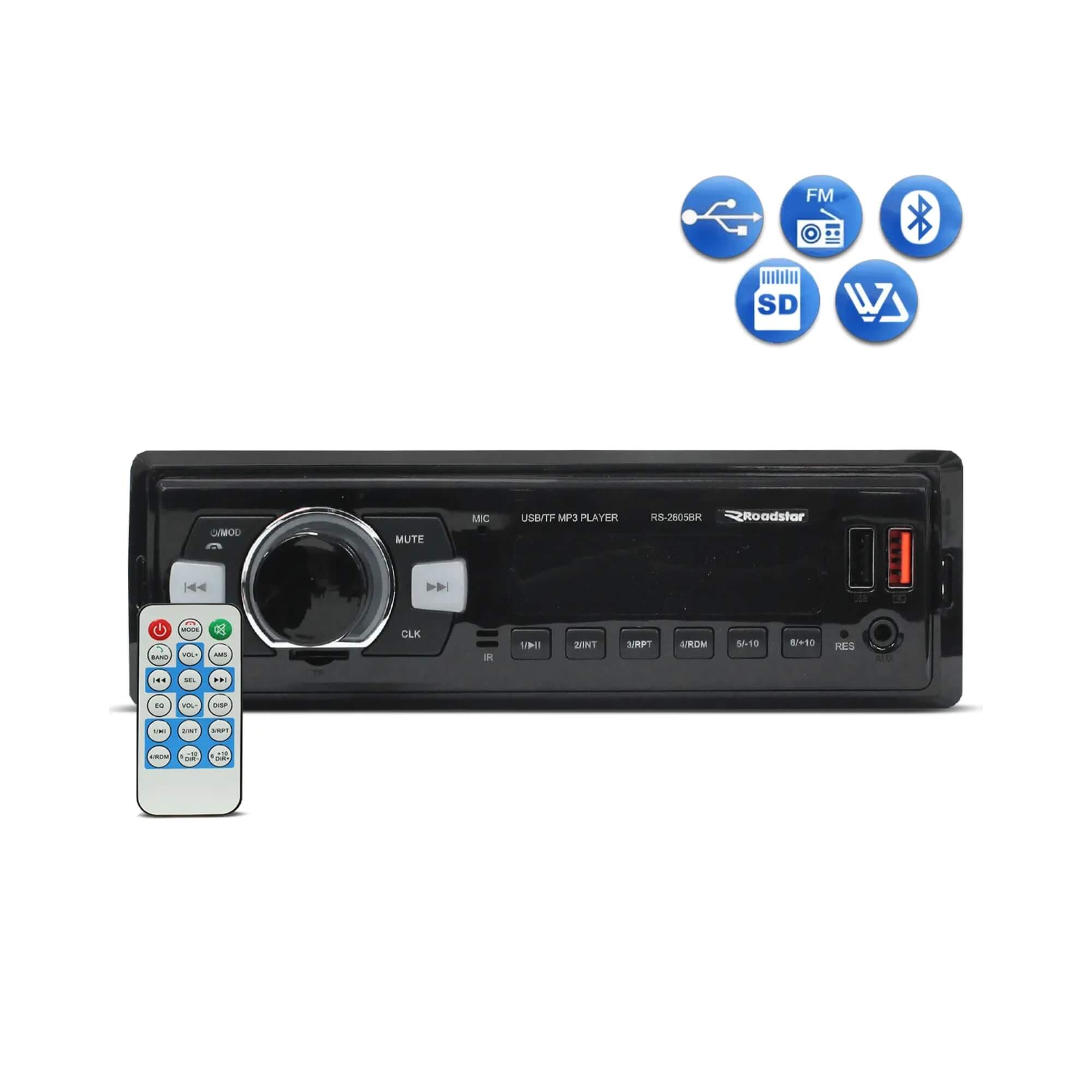 COMP Kit Som Automotivo Roadstar RS2605BR ES + Alto-Falantes Nakamichi NSF623 6,5"