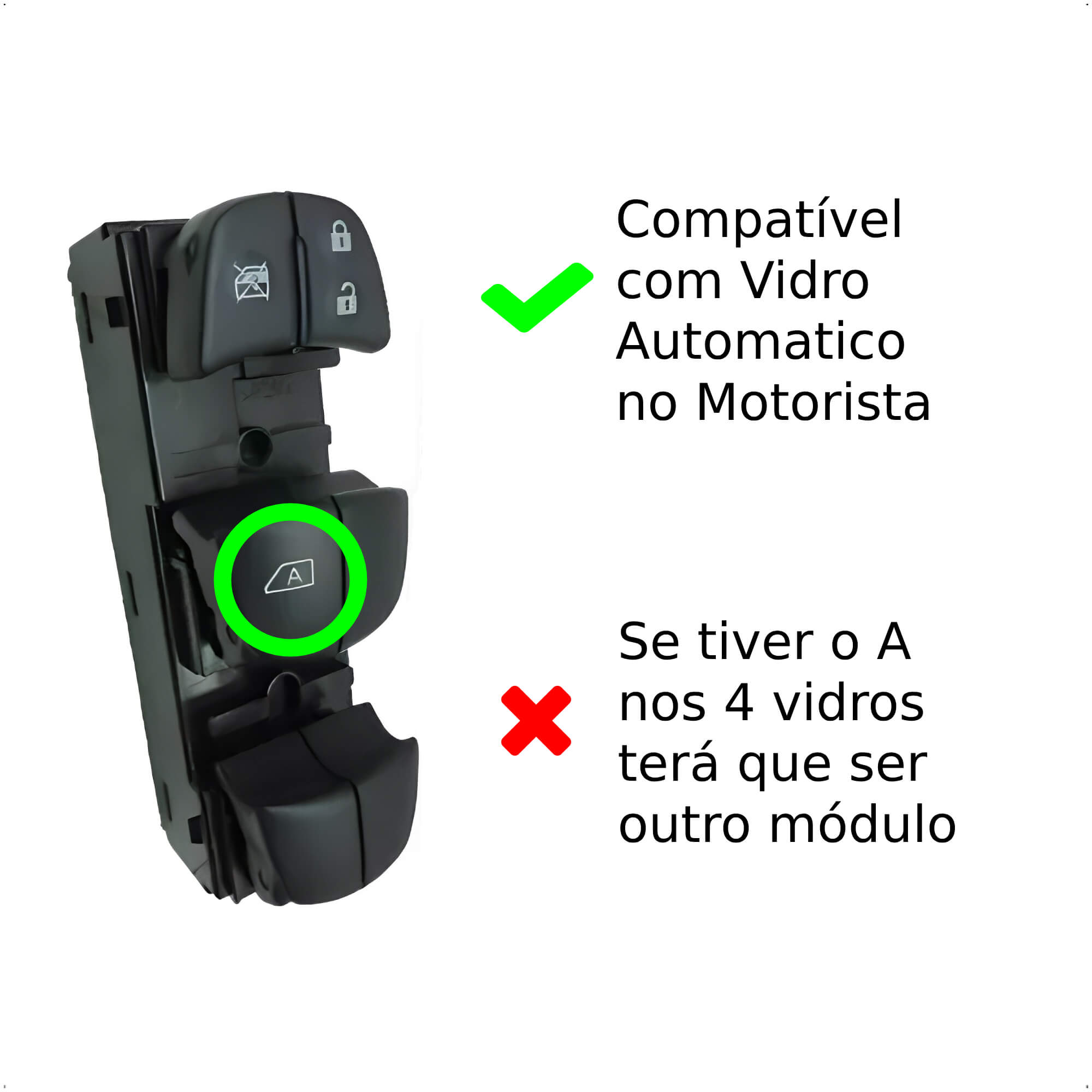 COMP Kit Módulos Tury Nissan Kicks: De Vidro com Anti-Esmagamento + De Automação de Retrovisores